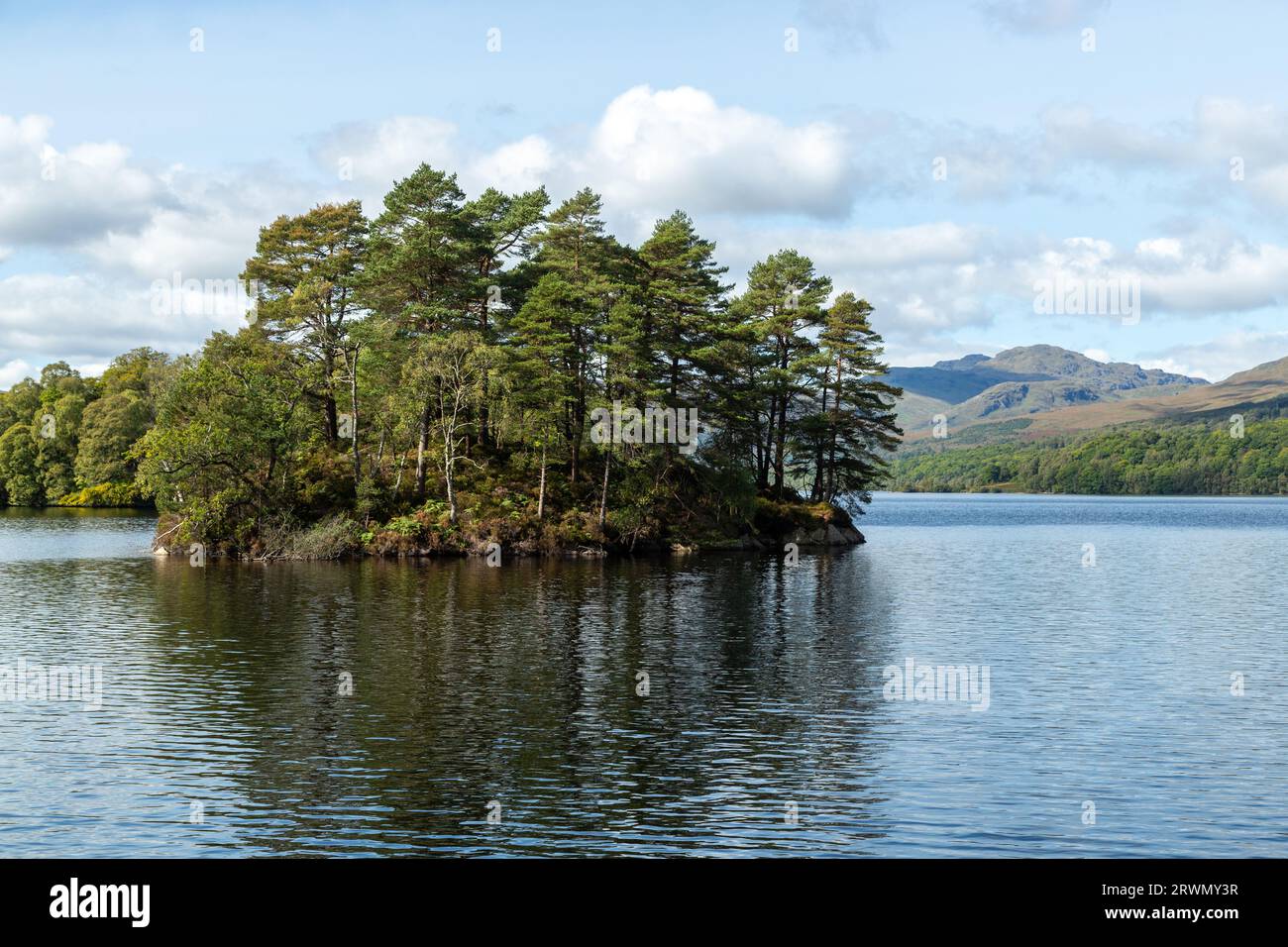 Loch Katrine nel Trossachs National Park, Stirling, Scozia Foto Stock