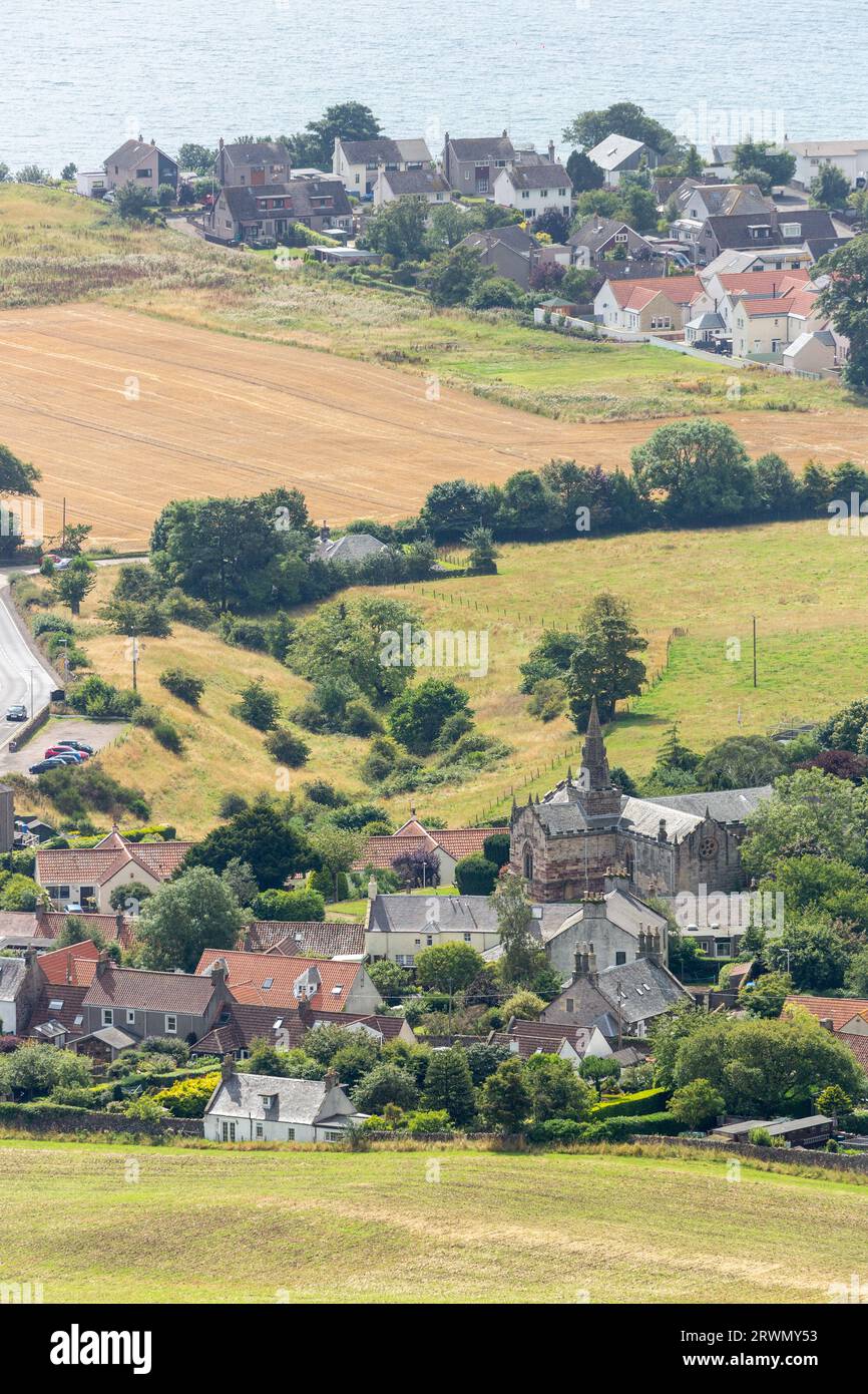 Il villaggio di Upper largo visto da largo Law Hill, Fife Scozia Foto Stock
