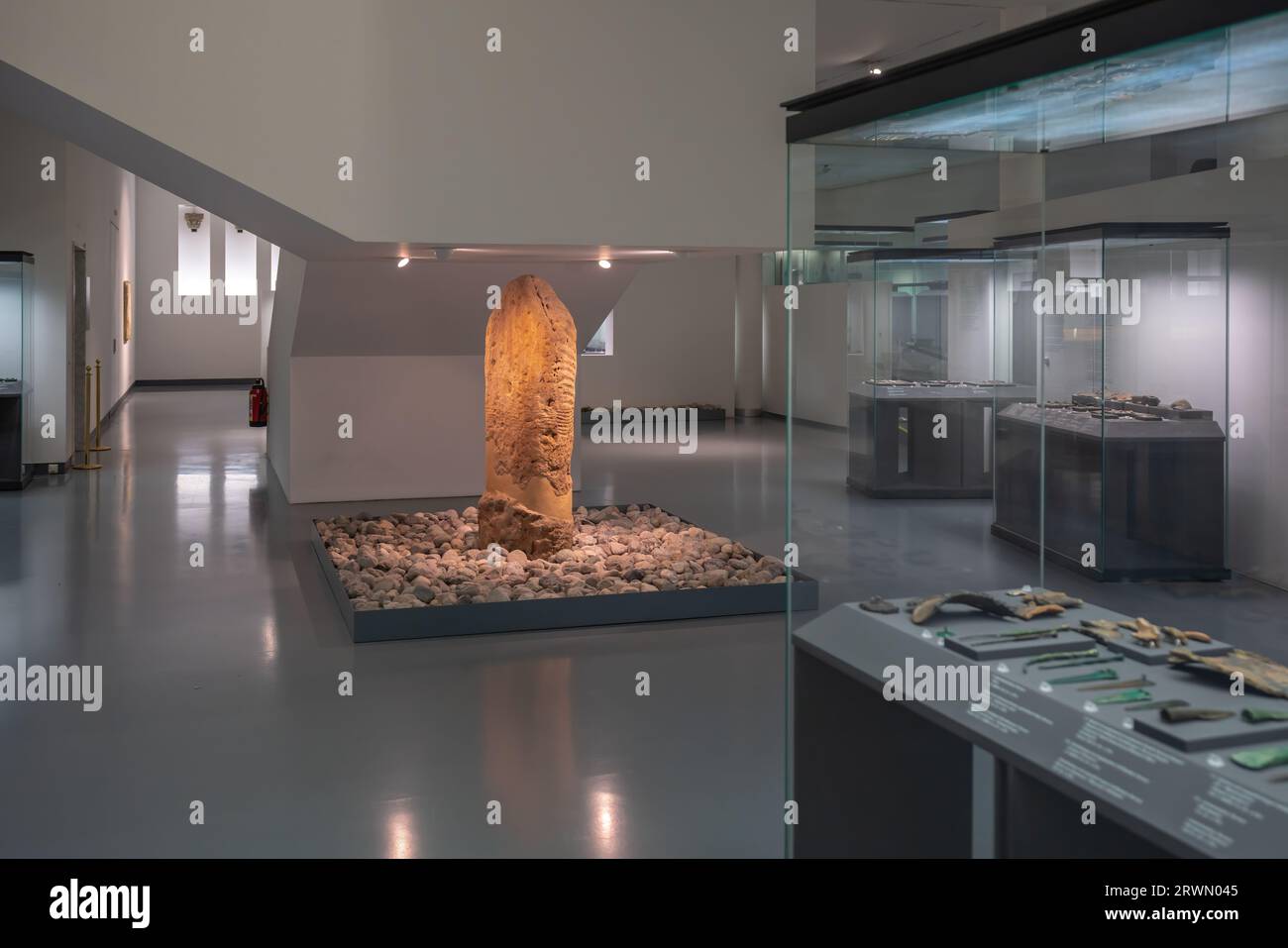 Sala esposizioni archeologiche presso Ferdinandeum - Museo statale tirolese - Innsbruck, Austria Foto Stock