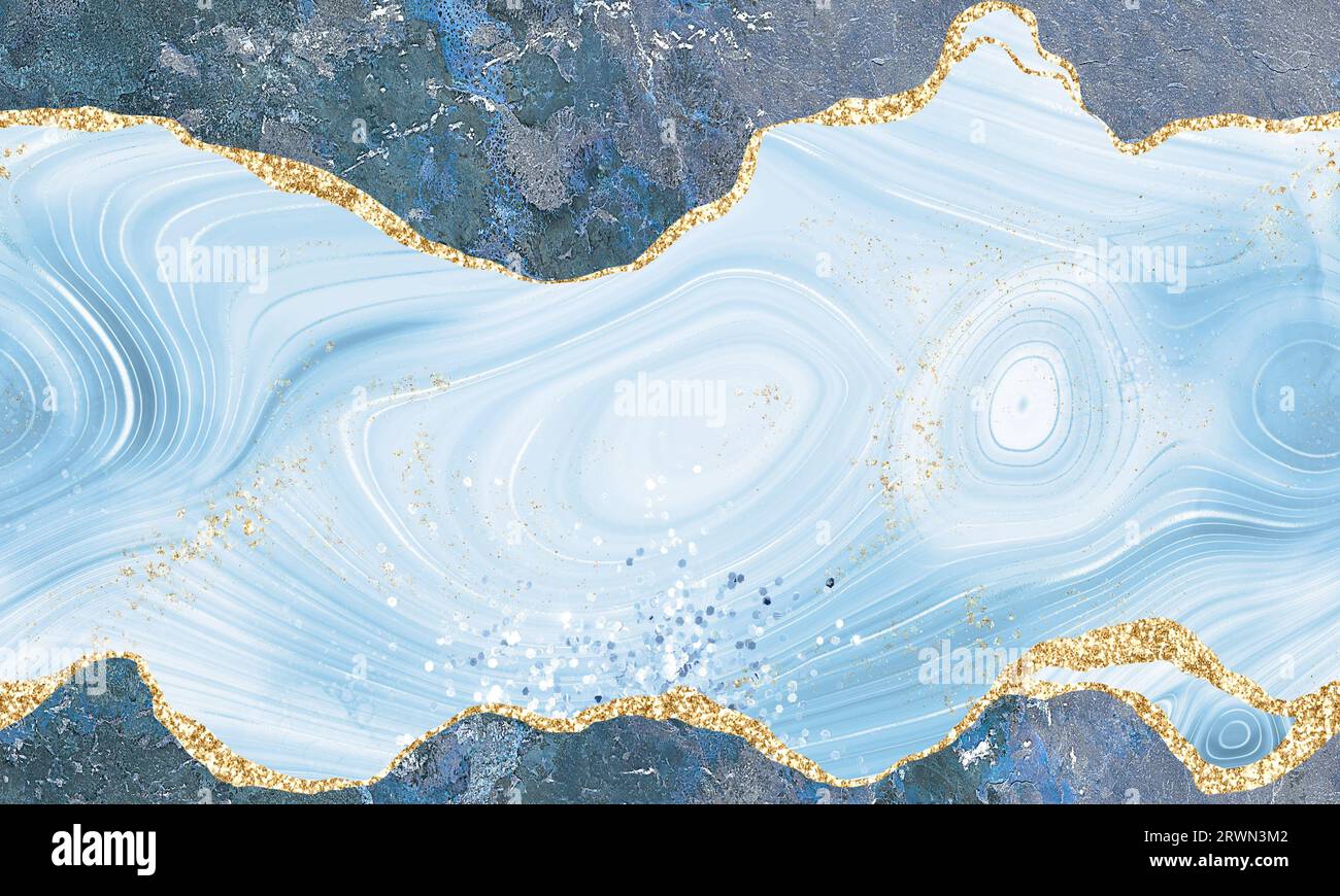 La sofisticazione è aggiunta con le carte digitali in marmo oro e le texture di lusso in oro. Foto Stock