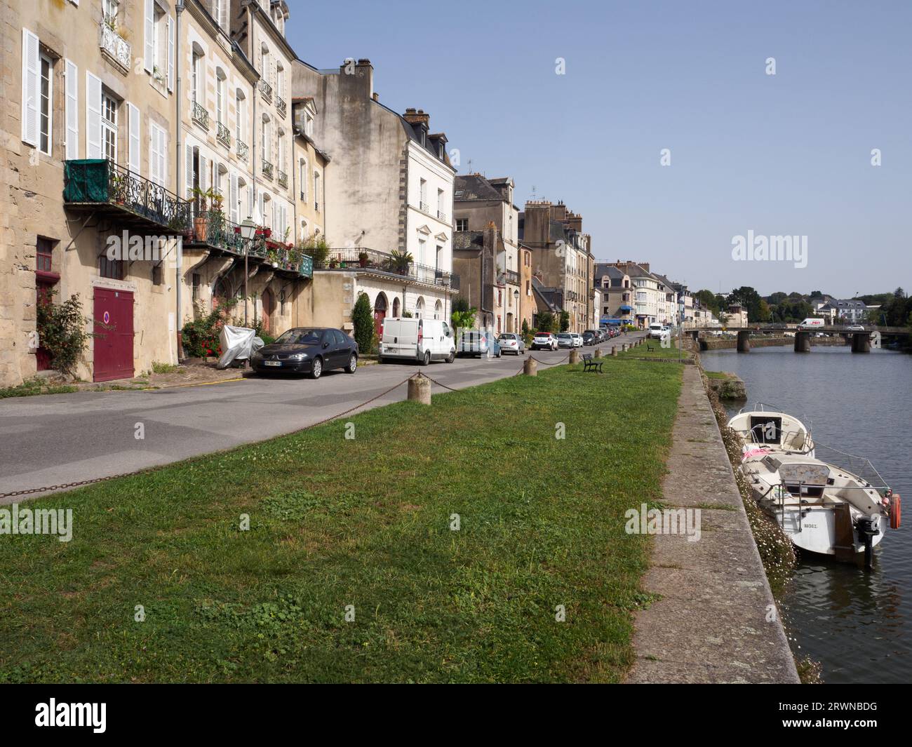 Quai Duguay-Trouin, Redon, case mercantili Foto Stock