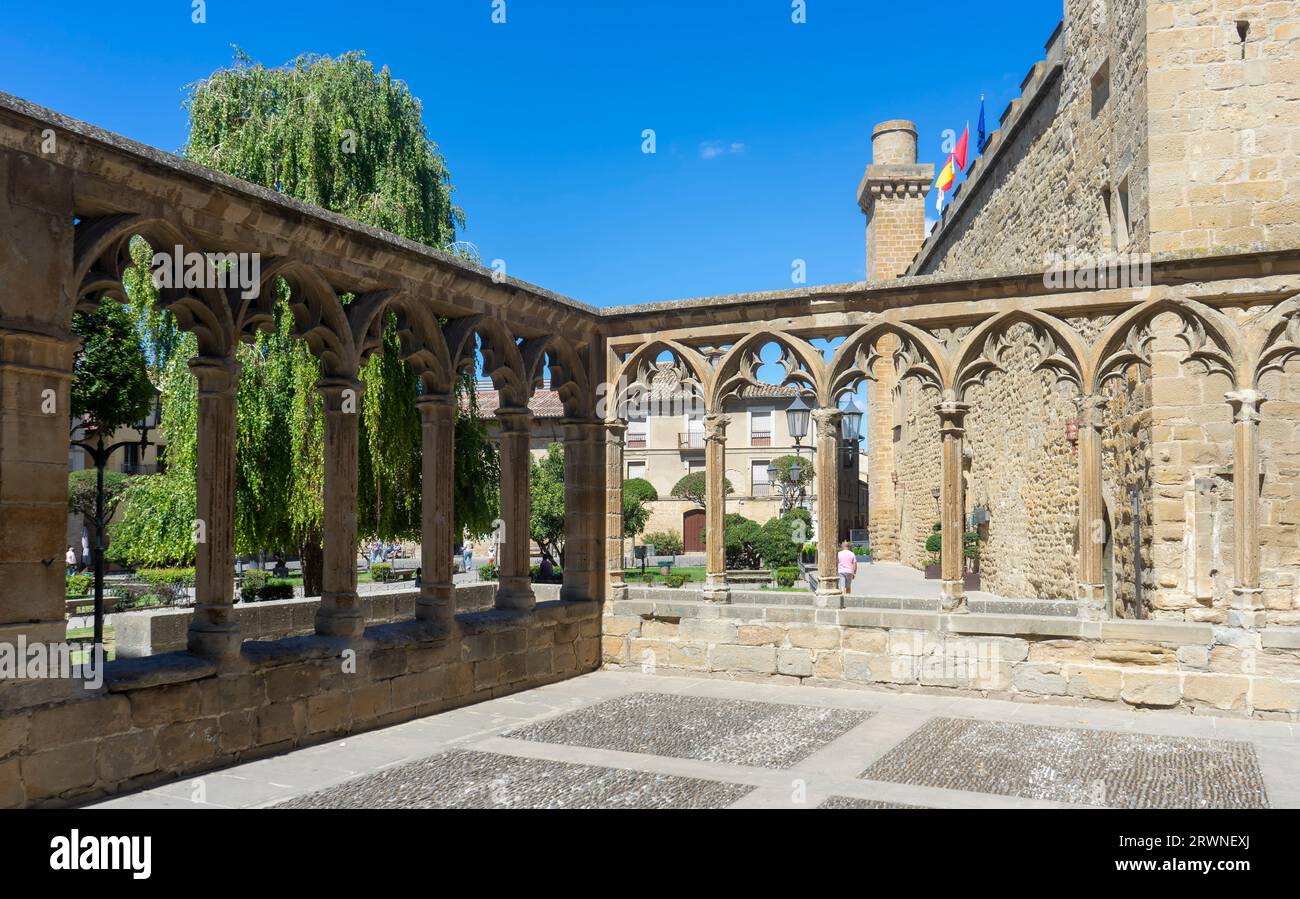 Il bellissimo Palazzo reale di Olite in Navarra, Spagna Foto Stock