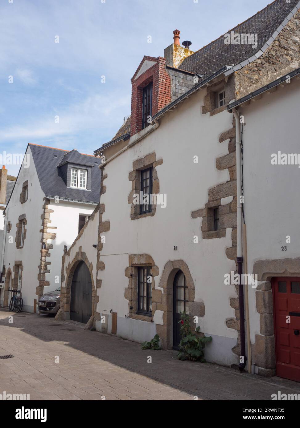 Rue de l'Église, le Croisic, Bretagna meridionale Foto Stock