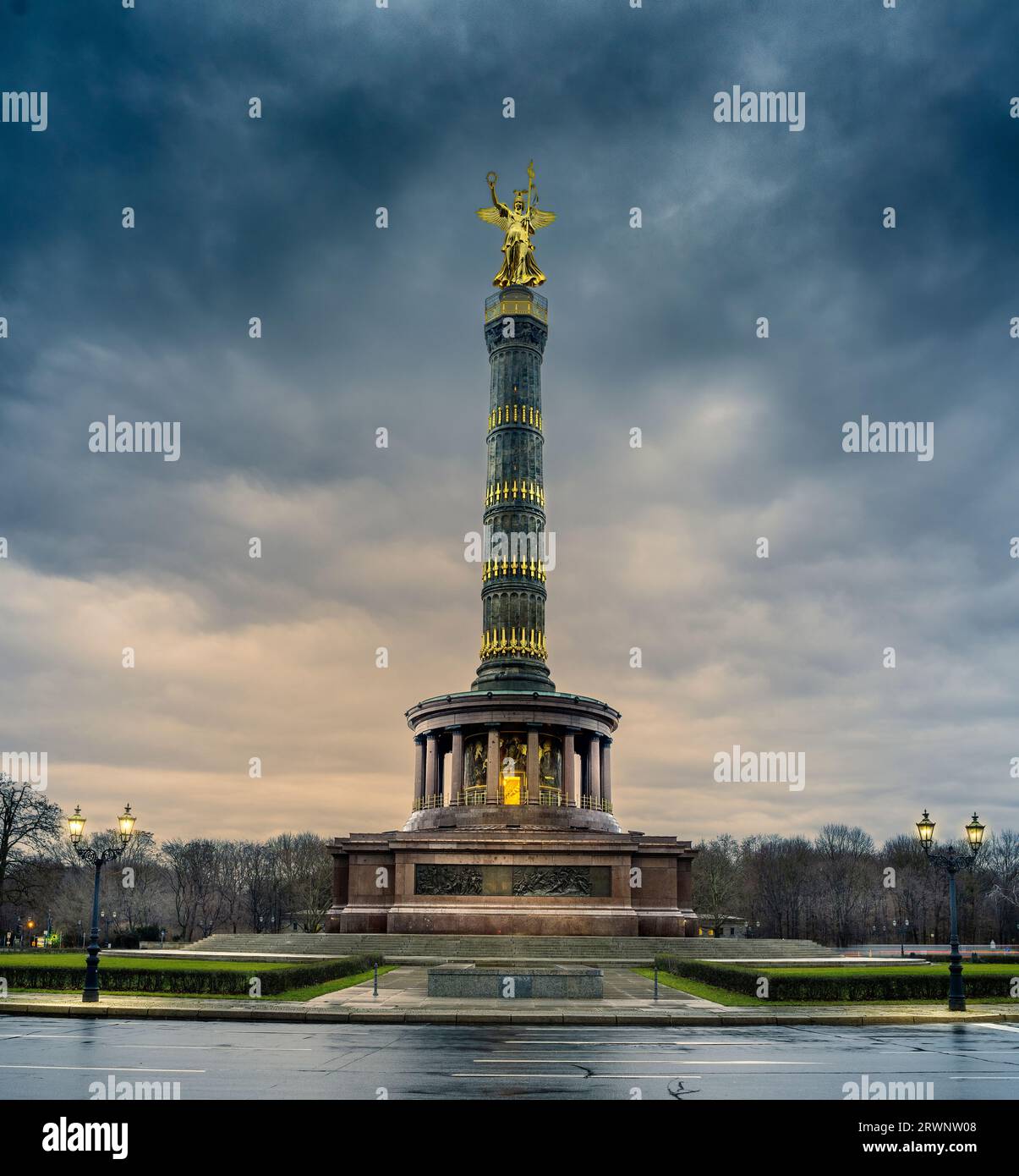 Berlino, Monumento a Siegessaule con colonna della Vittoria Foto Stock