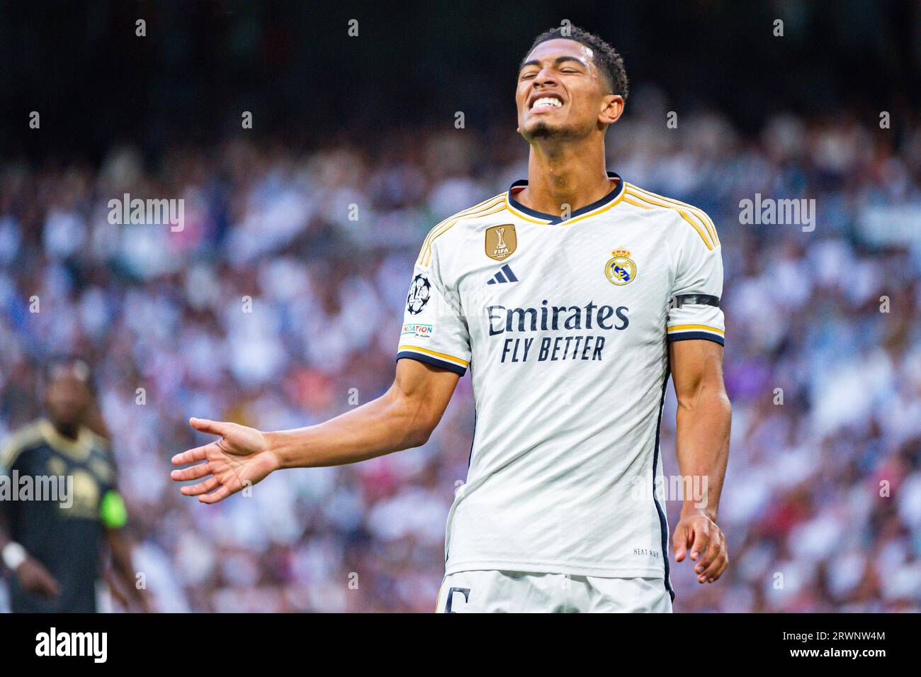 Madrid, Spagna. 20 settembre 2023. Jude Bellingham (Real Madrid) durante la partita di calcio tra Real Madrid e Union Berlin valida per la giornata 01 della UEFA Champions League giocata allo stadio Santiago Bernabeu il 20 settembre 2023 a Madrid, Spagna credito: Agenzia fotografica indipendente/Alamy Live News Foto Stock