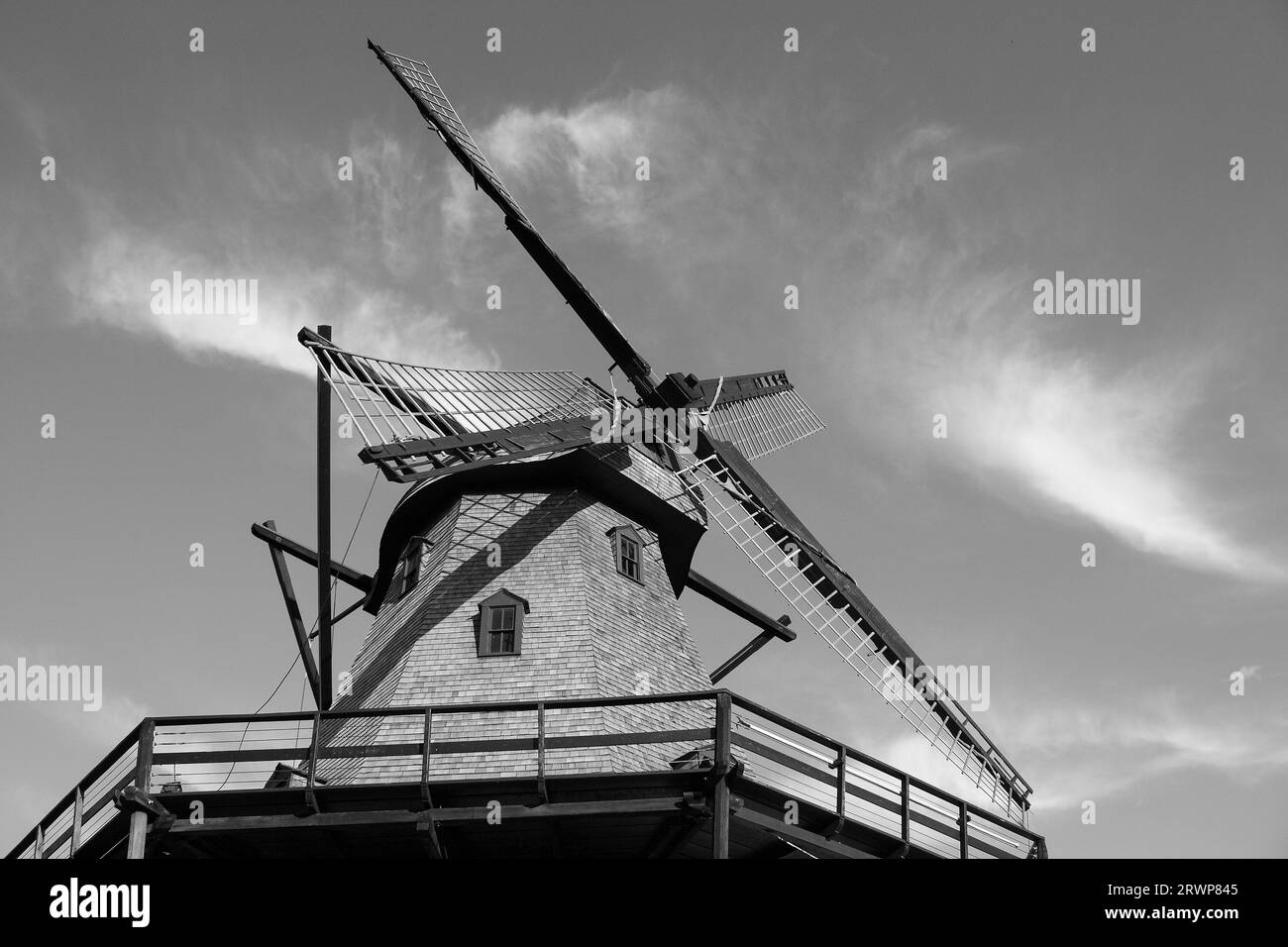 Il Fabyan Windmill, un mulino a vento olandese situato a Ginevra, Illinois Foto Stock