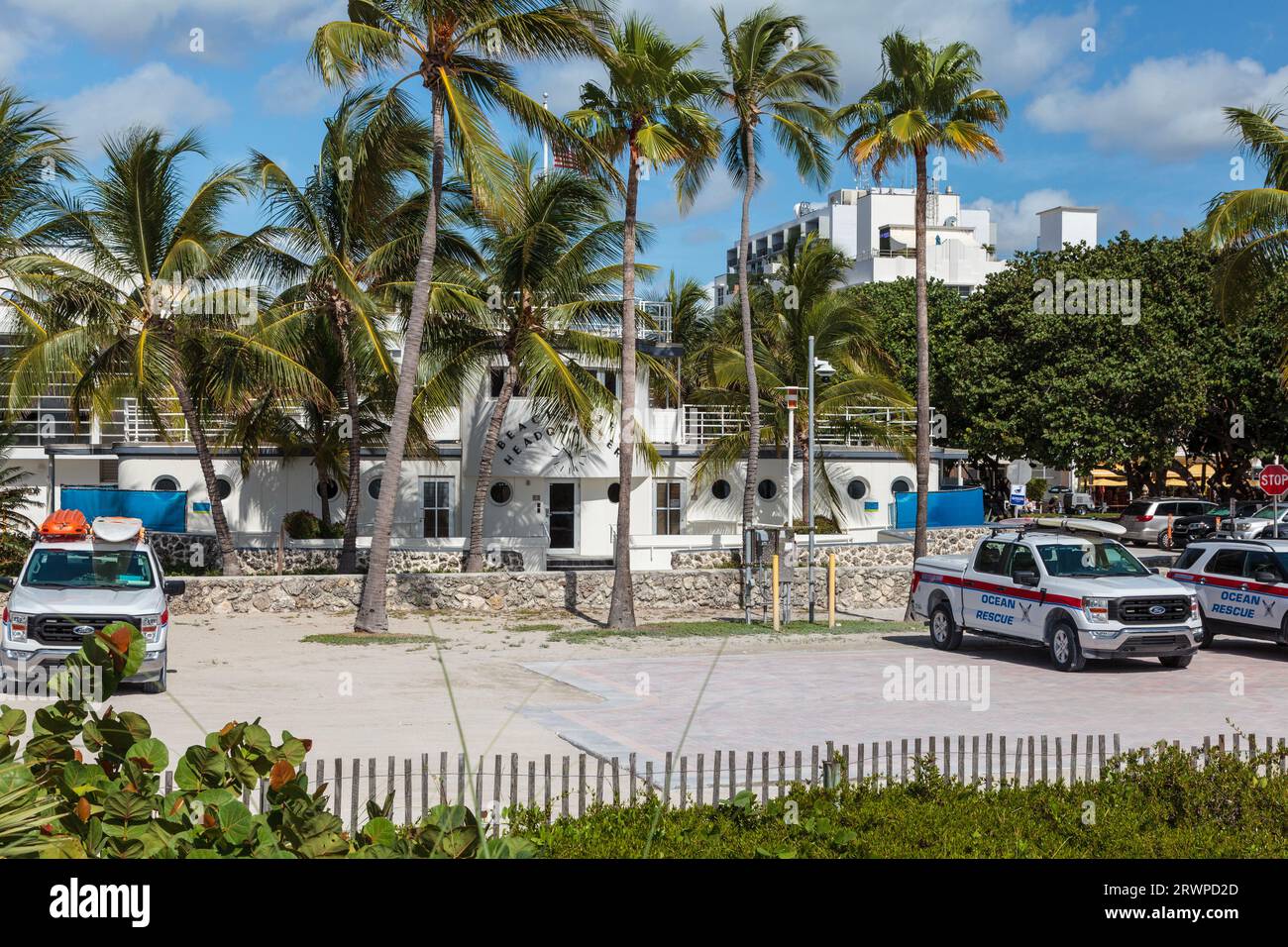 Miami Beach Patrol Headquarters, Miami Beach, FL 33139, Stati Uniti - edificio art deco a Lummus Park, South Beach Foto Stock