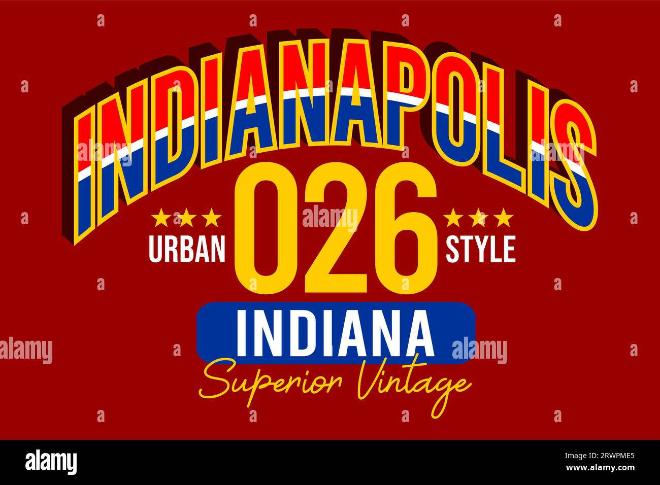 indianapolis, indiana, stile urbano, college vintage per t-shirt, poster, etichette, ecc. design vettoriale Illustrazione Vettoriale