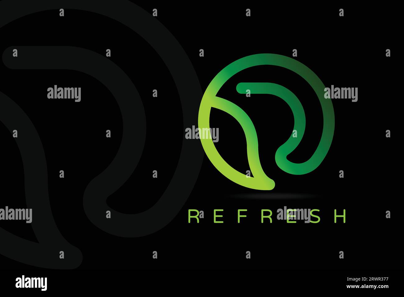 Design lineare astratto 3d concetto logo R Letter Illustrazione Vettoriale