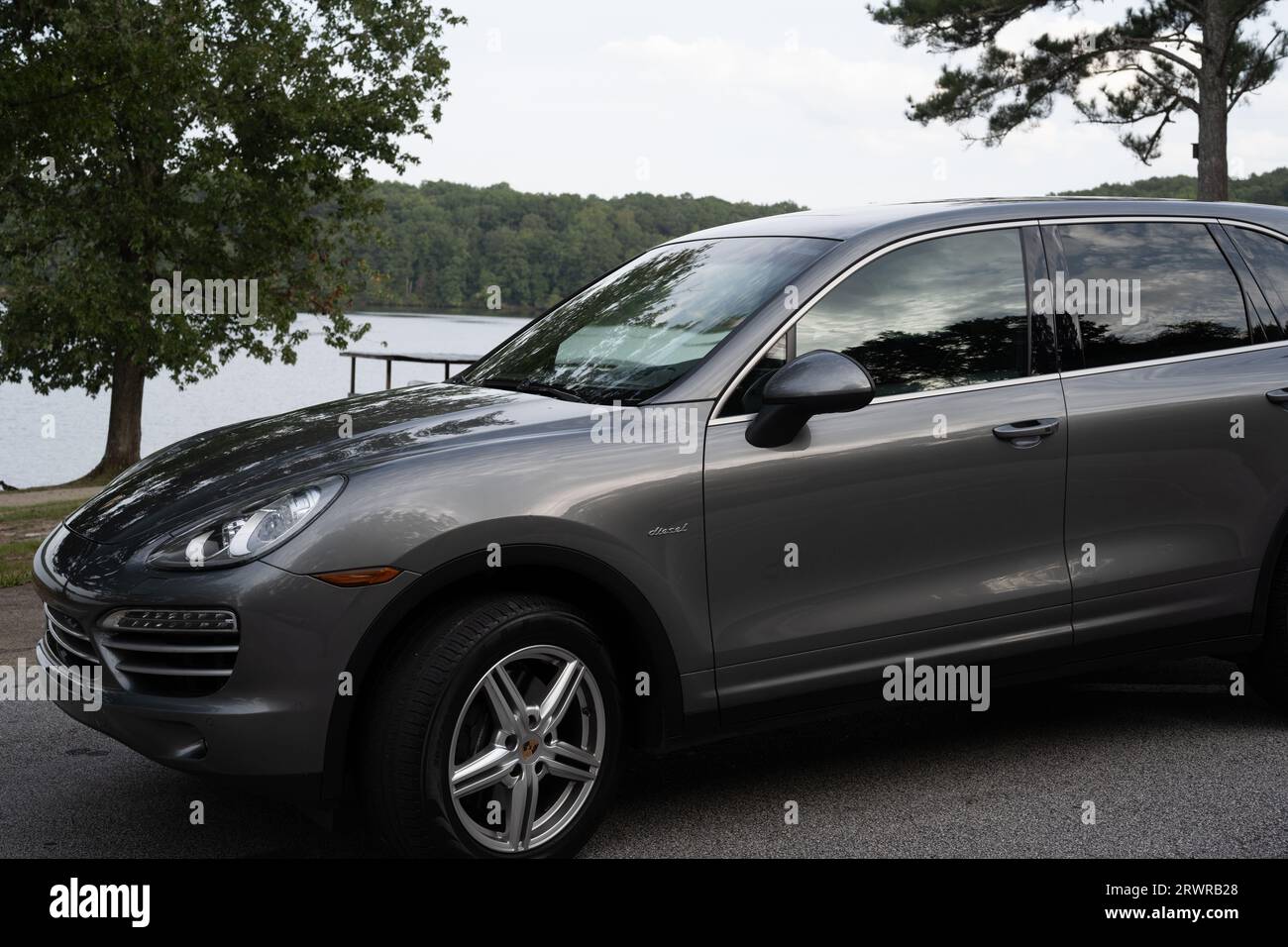 2014 Porsche Cayenne Diesel edizione Platinum. Foto Stock