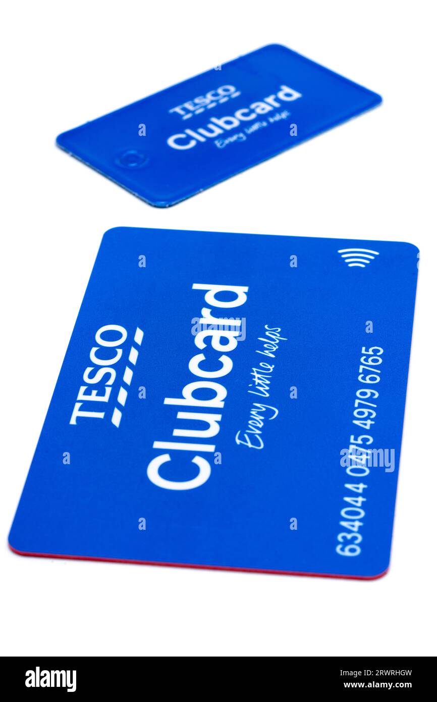 Tesco Loyalty Clubcard e One Keyring Fitting Clubcard, edizione 2023 Foto Stock