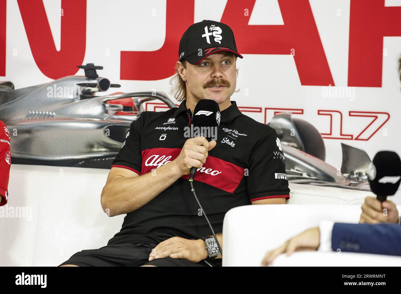 Suzuka, 21/09/2023, BOTTAS Valtteri (fin), Alfa Romeo F1 Team puntata C43, ritratto conferenza stampa durante il Gran Premio di Formula 1 Lenovo 2023, sedicesimo round del Campionato Mondiale di Formula 1 2023 dal 22 al 24 settembre 2023 sul Suzuka International Racing Course, a Suzuka Foto Stock