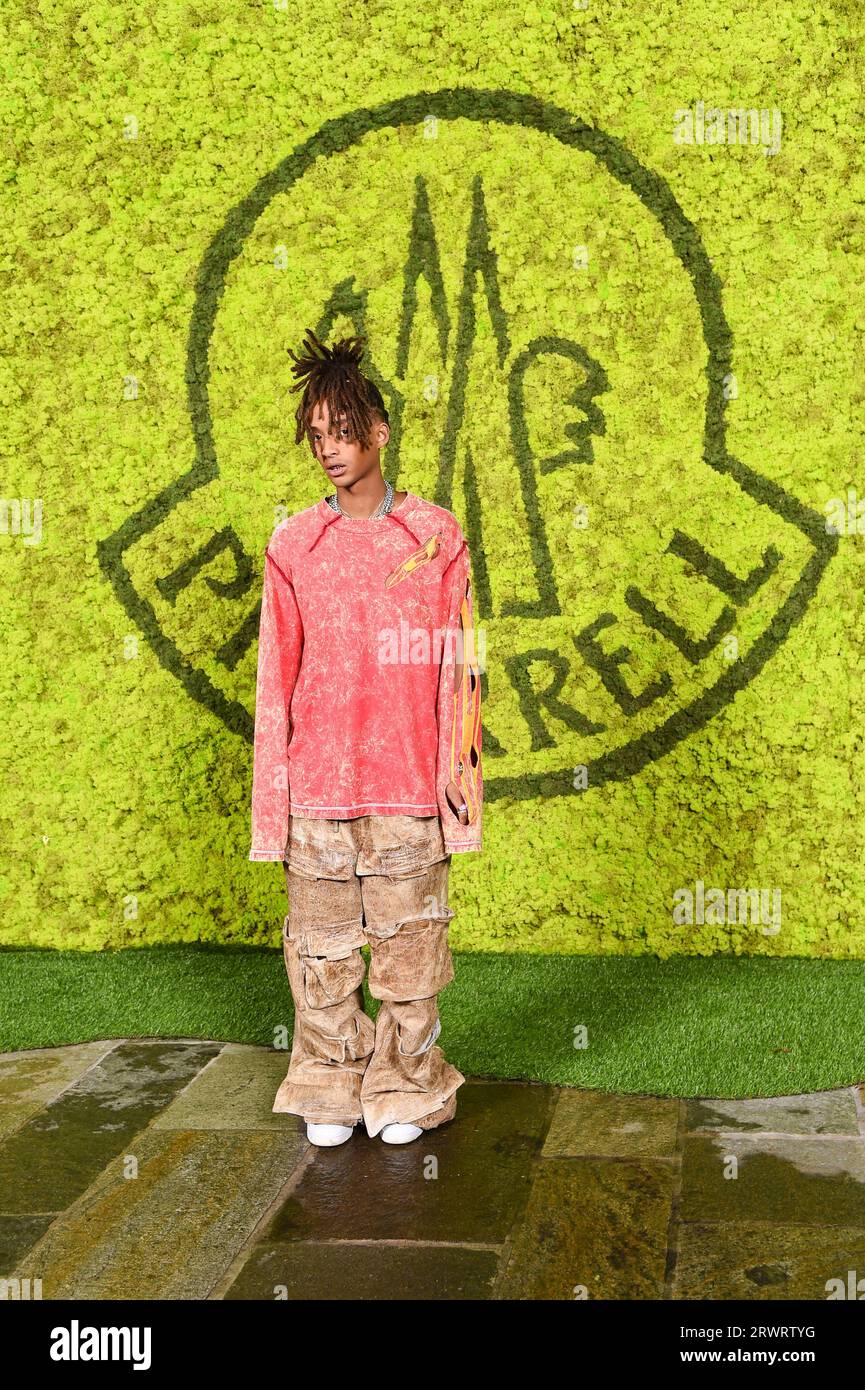 Milano Italia. 20 settembre 2023. Italia. 20 settembre 2023. Jaden Smith Milano Fashion Week donna S S 2024 Moncler conquista Milano con il lancio della Collezione Moncler X Pharrell Williams sfondo