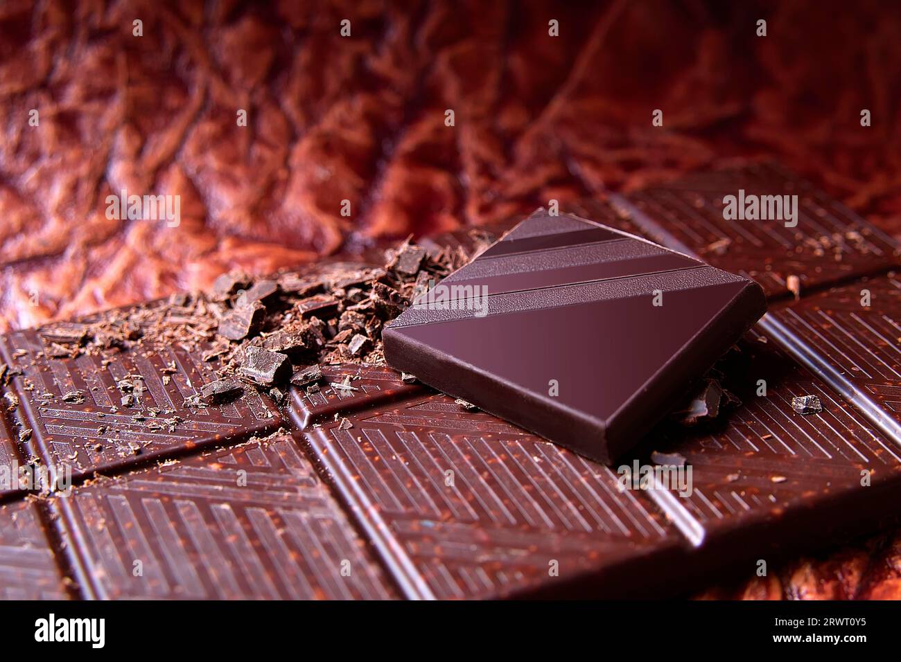 Cioccolato raffinato con scaglie di cioccolato Foto Stock