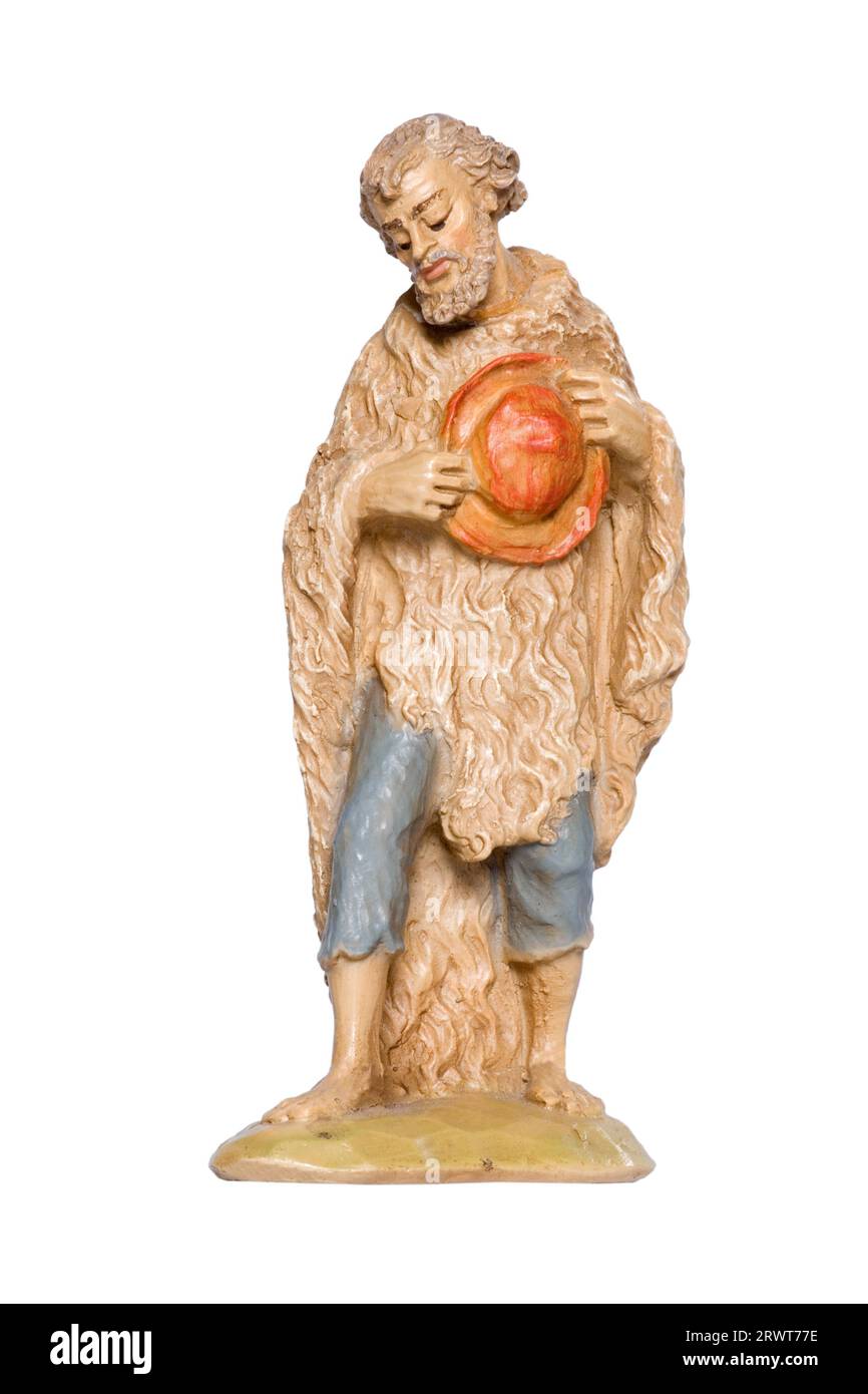 Nativity Figure Nativity Shepherd Foto Stock