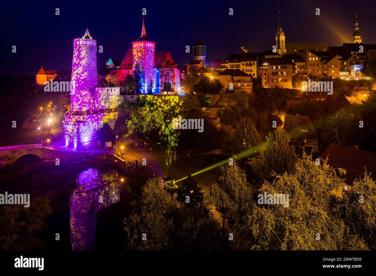 Old Town Festival Bautzen 2018, acqua, arte, luce Foto Stock