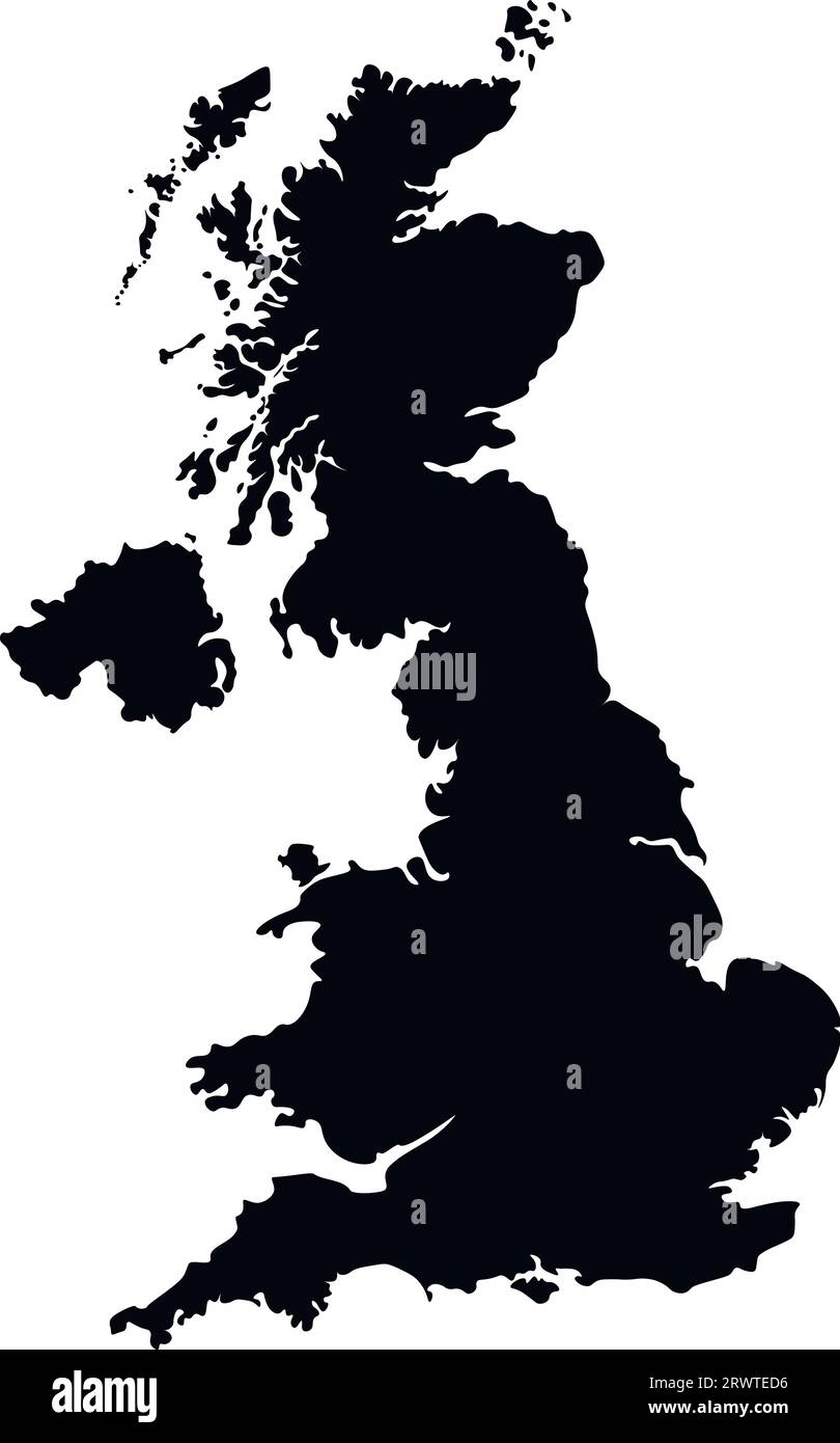 Icona di illustrazione semplificata con isolamento vettoriale con silhouette nera della mappa della Danimarca. Sfondo bianco Illustrazione Vettoriale