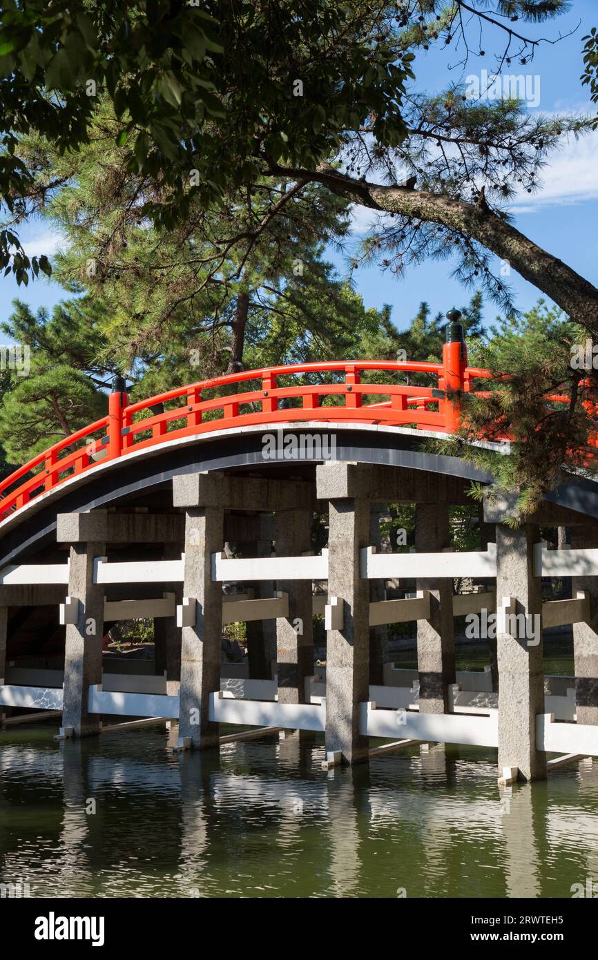 Ponte del Santuario di Sumiyoshitaisha Foto Stock