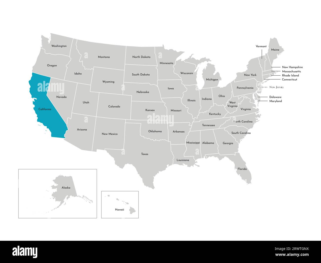 Mappa dello stato americano Immagini Vettoriali Stock - Alamy