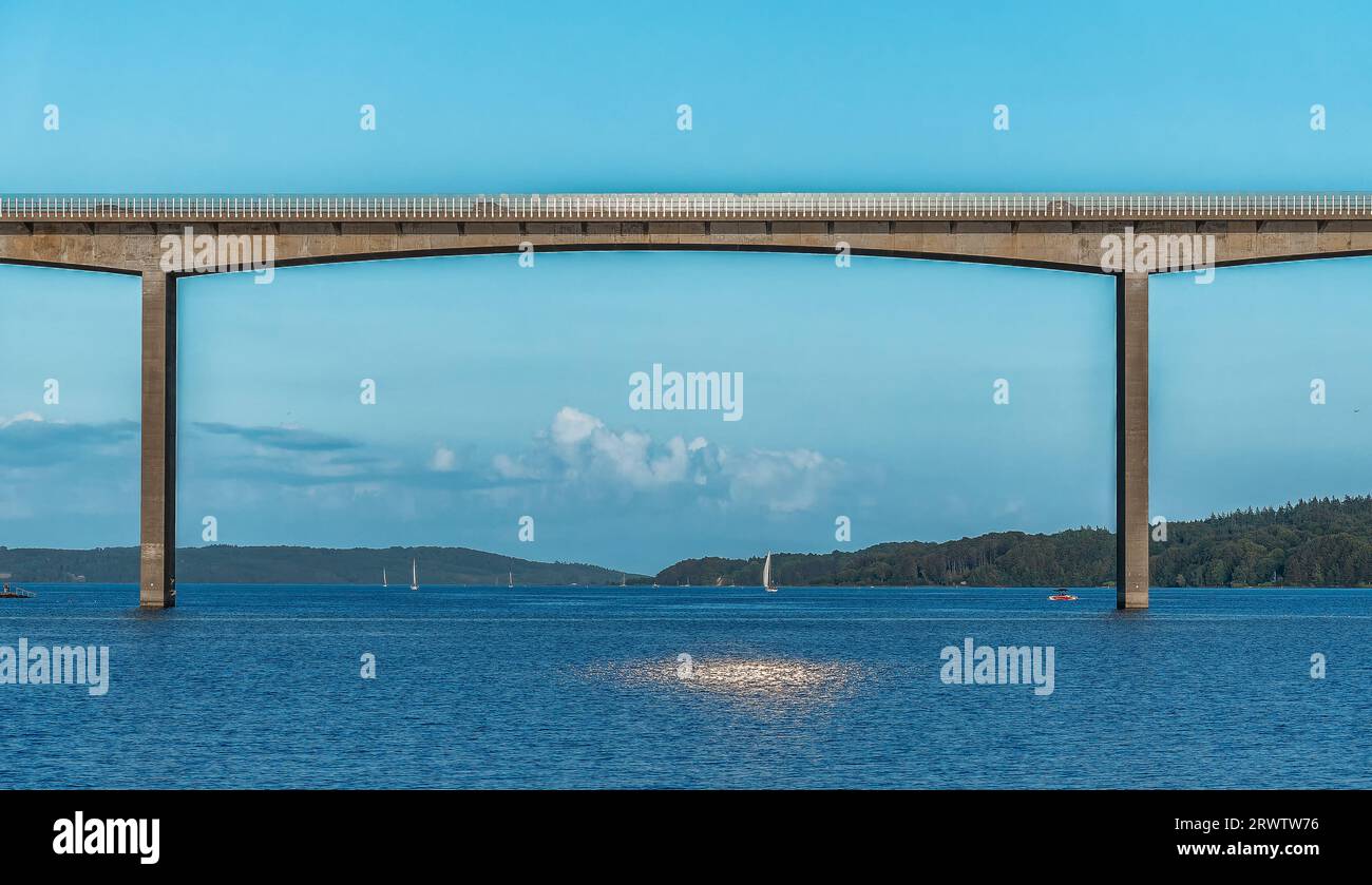 Ponte sul Vejle Fjord a Dennnark Foto Stock