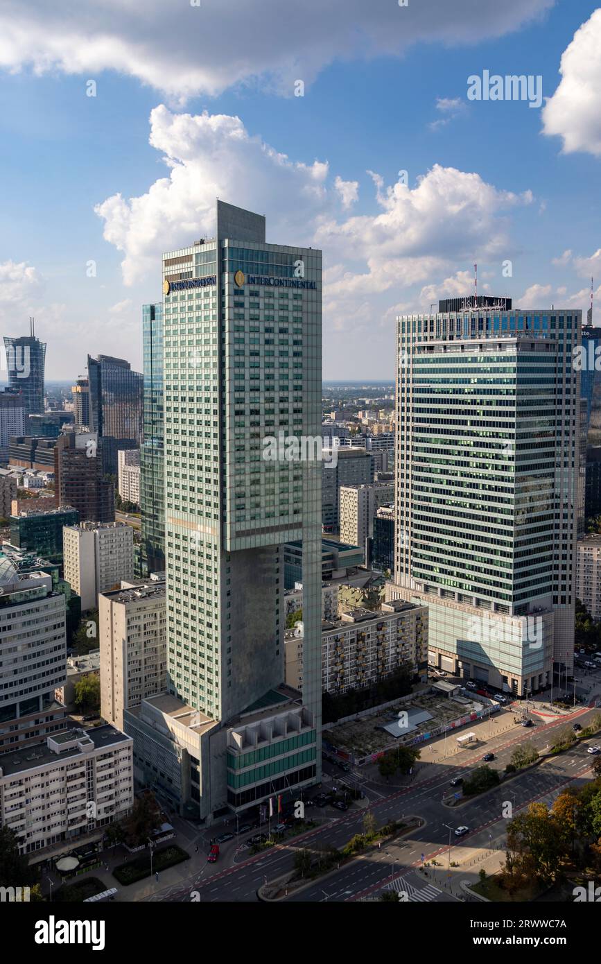 Vista dell'hotel di lusso InterContinental, Varsavia, Polonia Foto Stock