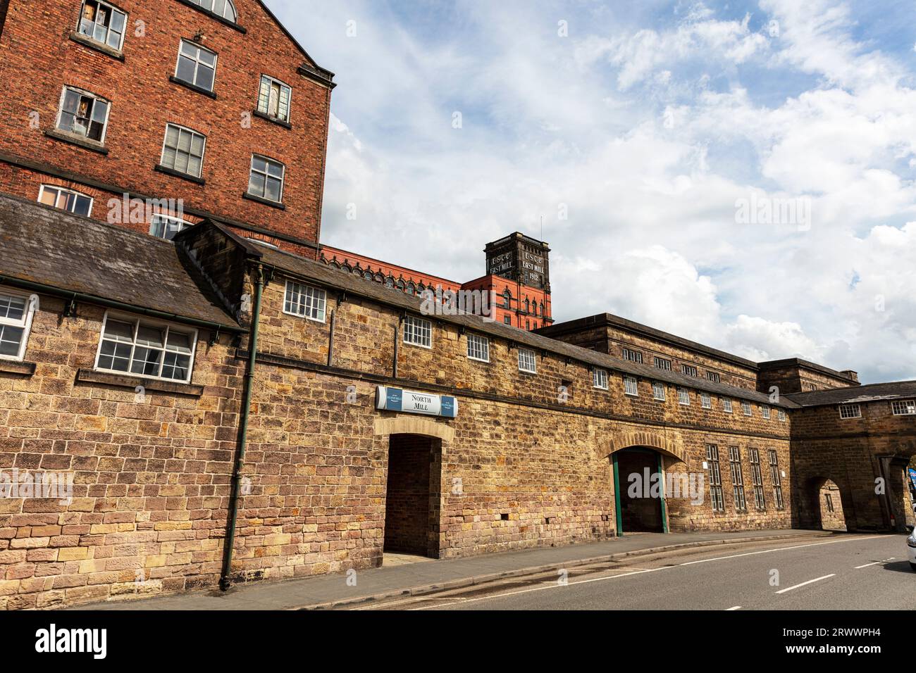 Belper East Mill, Belper, Derbyshire, Peak District, Inghilterra, Regno Unito, Belper textile Mill, belper, Cotton Mill, Belper Cotton Mill, Belper UK, mulini, Foto Stock