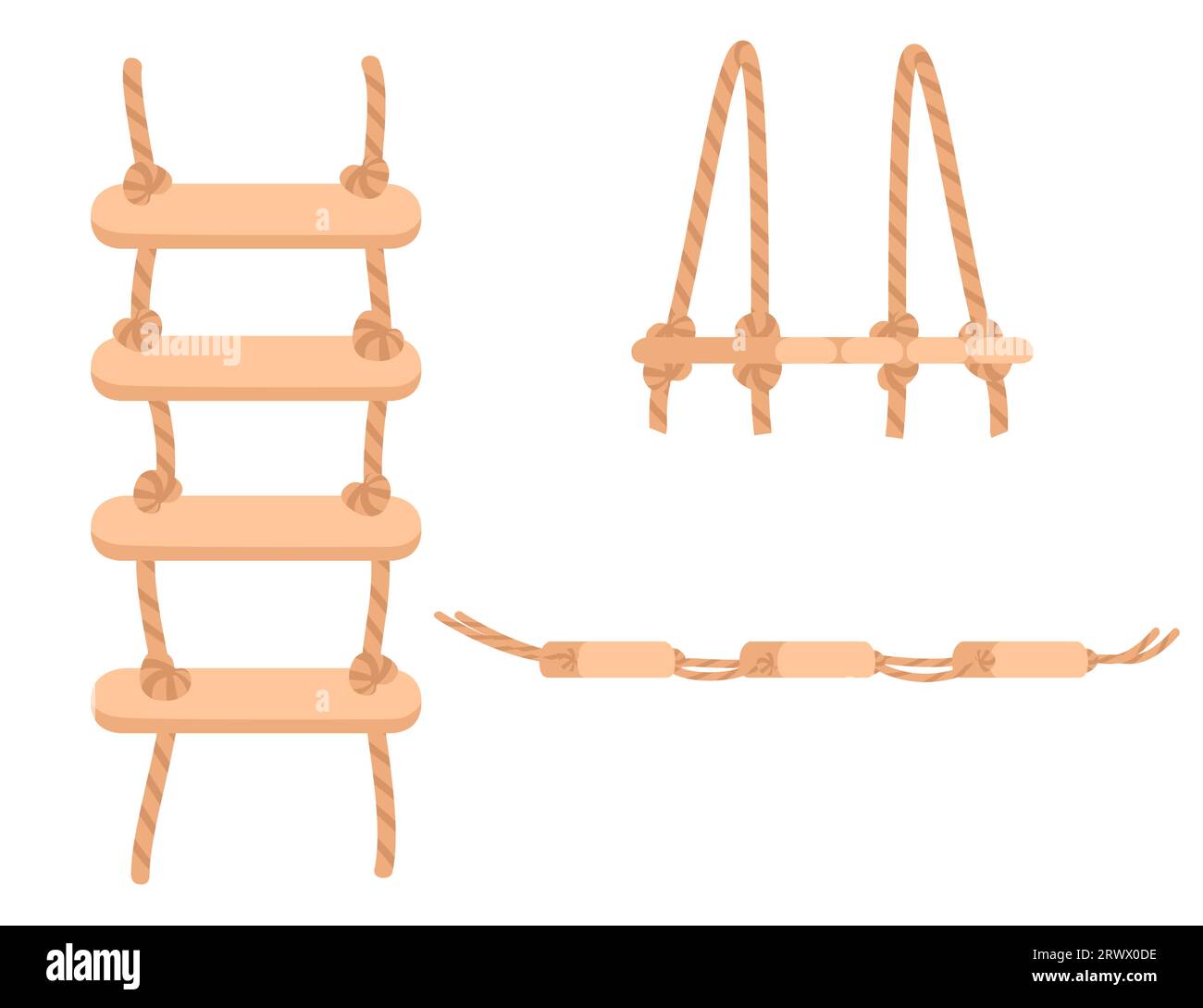 Piccola scala in legno per mammiferi roditori illustrazione vettoriale isolata su sfondo bianco Illustrazione Vettoriale