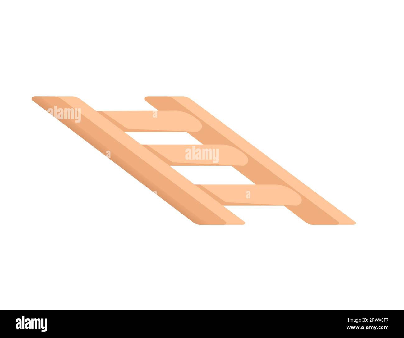 Piccola scala in legno per mammiferi roditori illustrazione vettoriale isolata su sfondo bianco Illustrazione Vettoriale