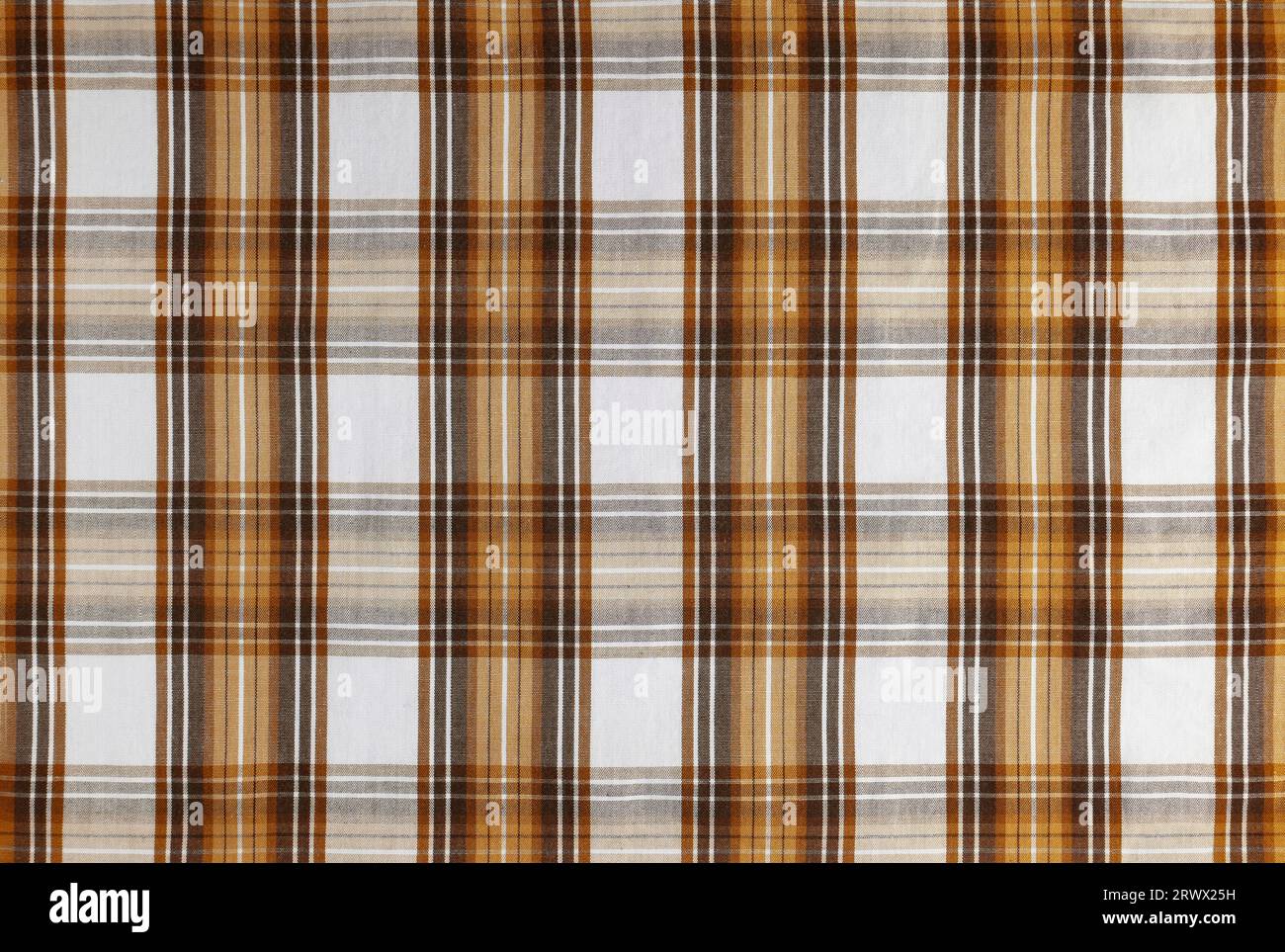 Tessuto a scacchi arancione, motivo tartan. Tessuto camicia, tessuto tovagliato, tela a quadri in lino, motivo a quadri scozzese classico. Sfondo, wallpa Foto Stock