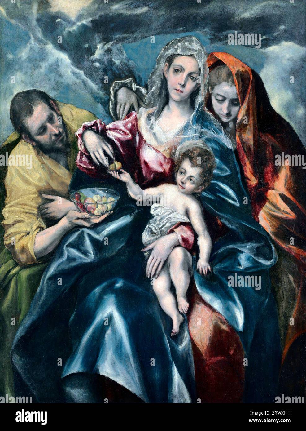 La Sacra famiglia con Maria Maddalena di El Greco (Domenikos Theotokopoulos, 1541-1614), olio su tela, c. 1590-95 Foto Stock