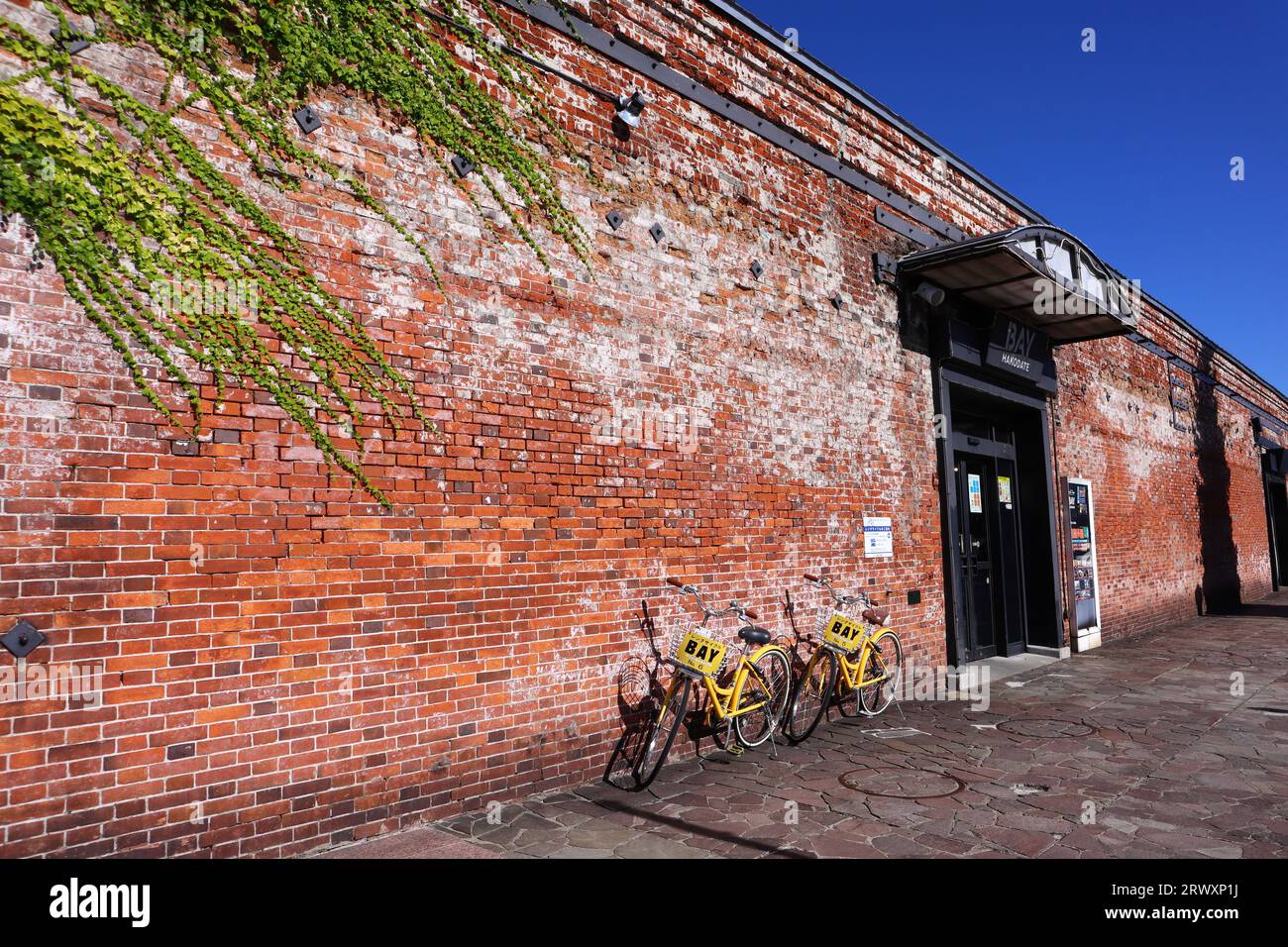 Kanemori Red Brick Warehouse, un'attrazione turistica di Hakodate Foto Stock
