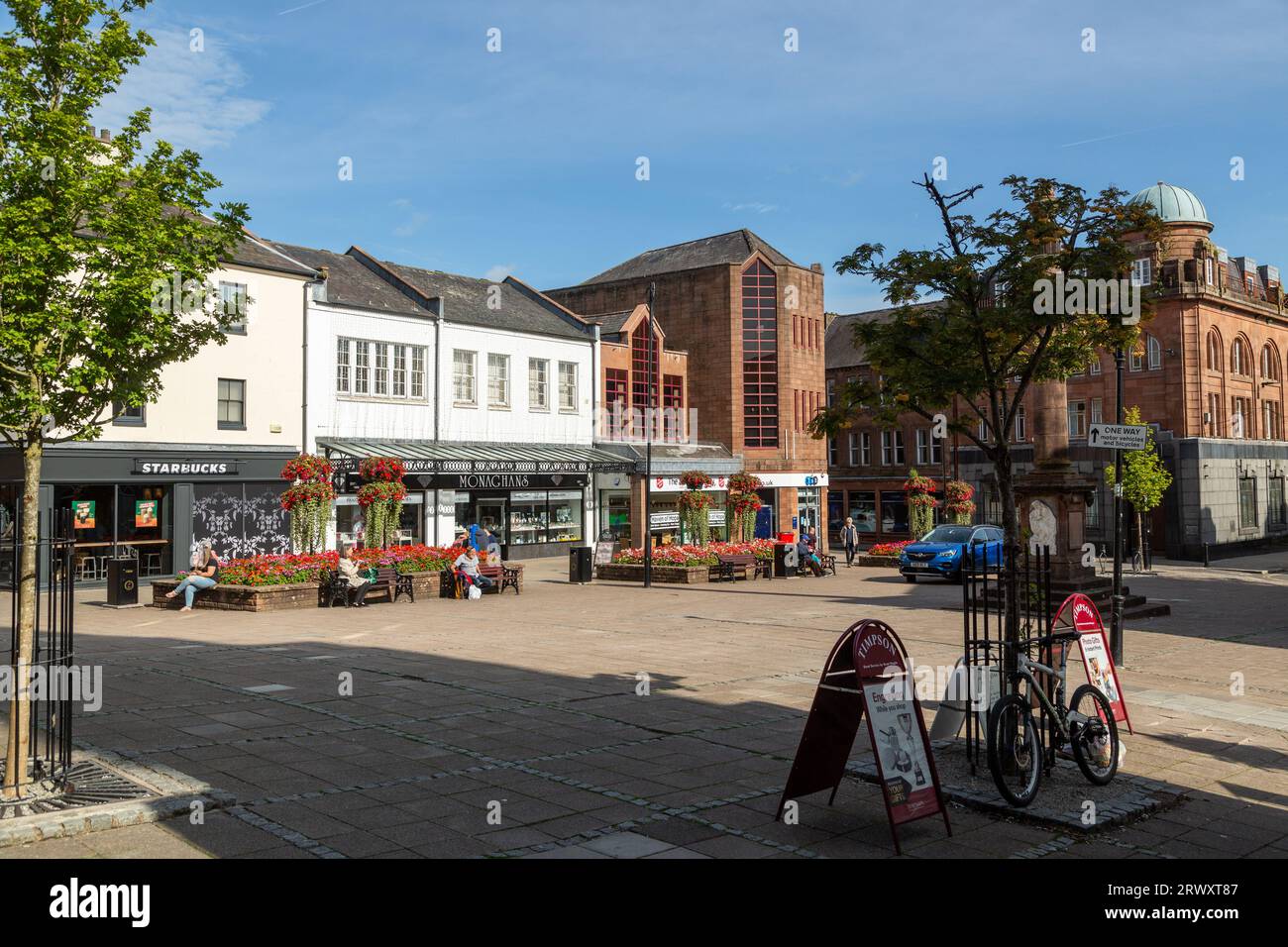 Dumfries Pedestrianized Town Centre, Scozia Foto Stock