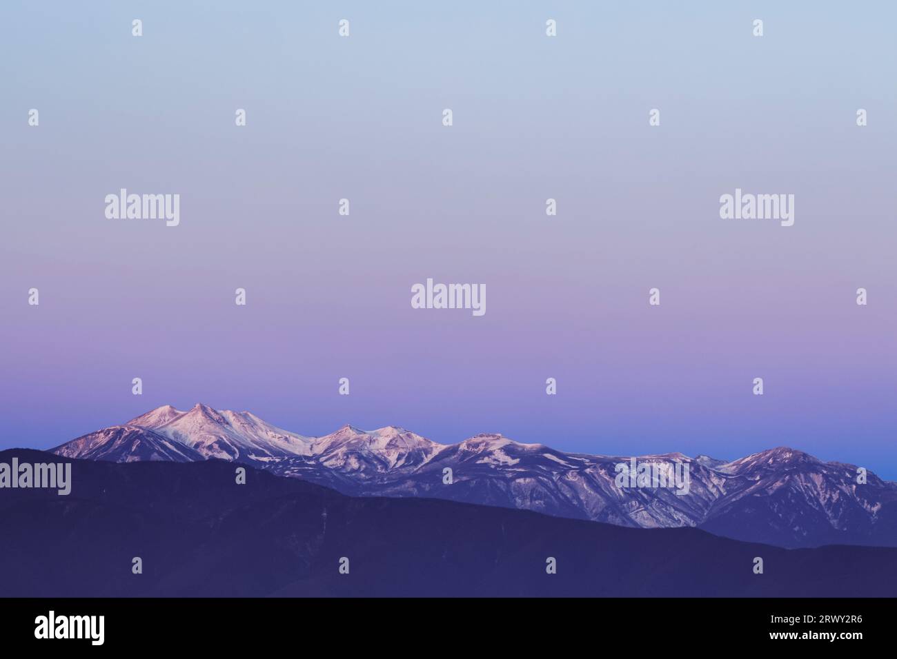 Cintura di Venere e Norikura-dake, dall'altopiano di Takabotchi Foto Stock