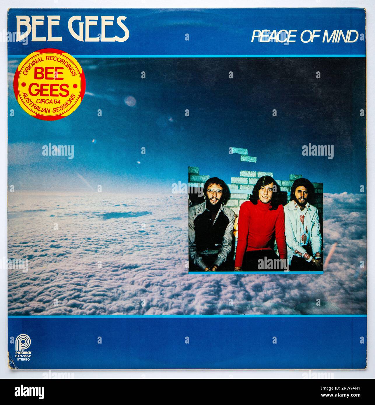 Copertina LP di Peace of Mind, un album di registrazioni originali australiane dei Bee Gees, pubblicato nel 1978 Foto Stock