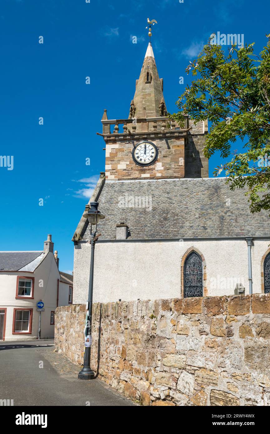 Edificio Pittenweem Tolbooth Steeple del XVI secolo nella parte orientale di Neuk di Fife, Scozia. Foto Stock