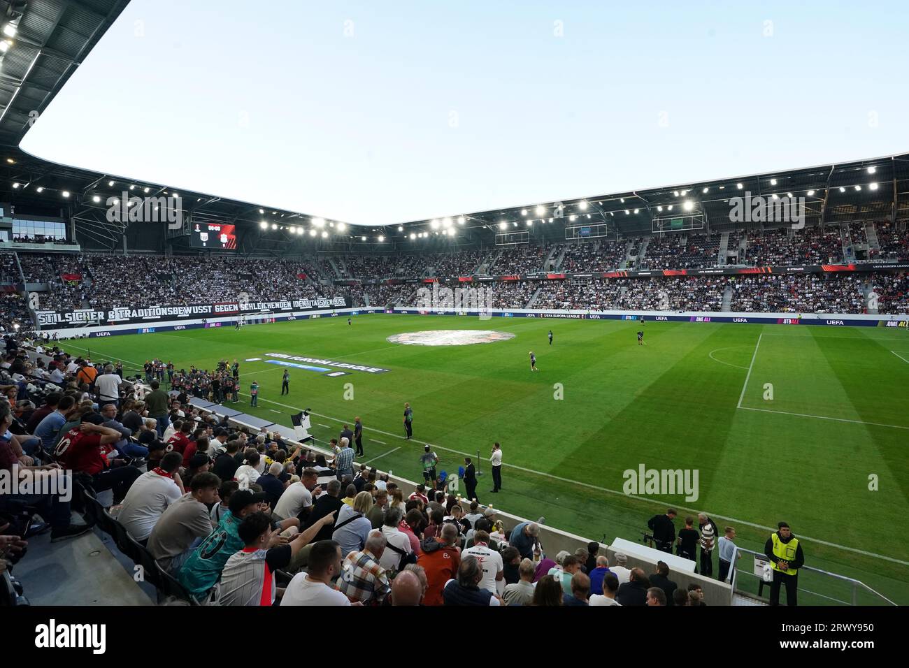 Vista generale della Raiffeisen Arena, Linz. Data foto: Giovedì 21 settembre 2023. Foto Stock