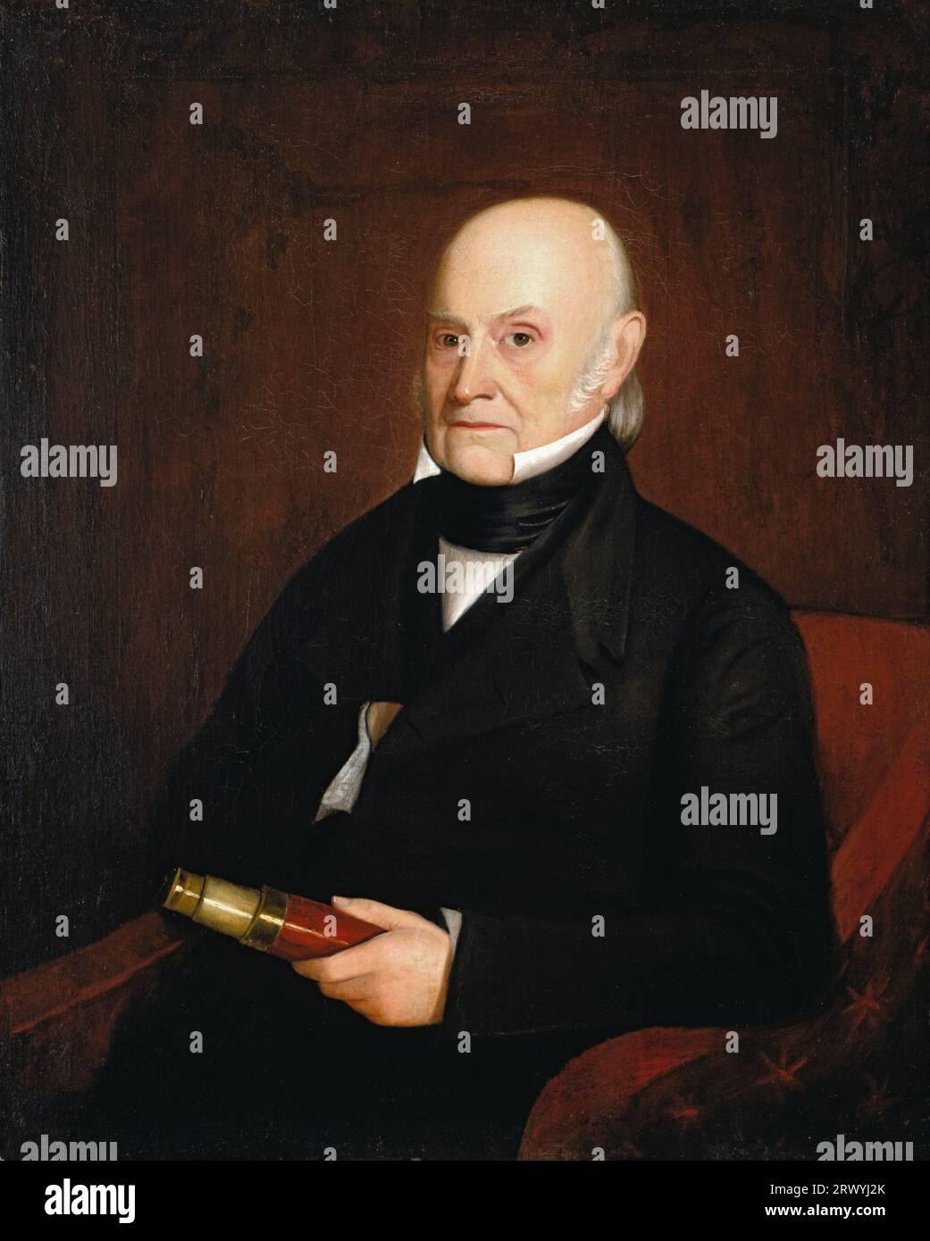 John Quincy Adams (1767 – 1848) statista americano, politico e sesto presidente degli Stati Uniti, dal 1825 al 1829. Ritratto di Quincy Adams per William Hudson, 1844 Foto Stock