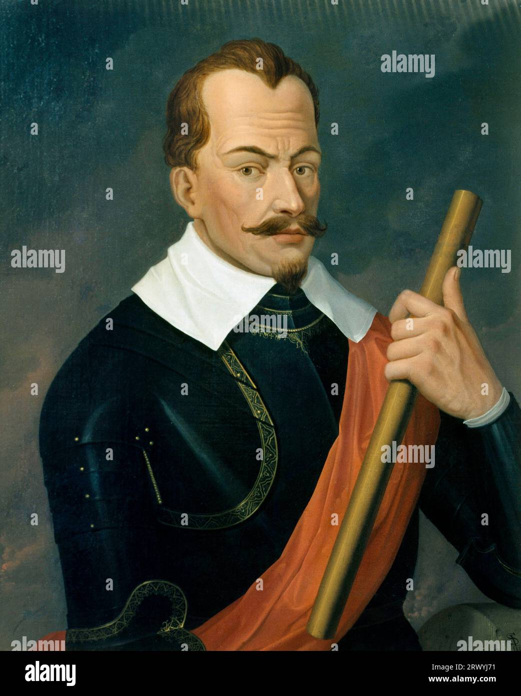 Alberto Eusebio Wenzel von Wallenstein, duca di Friedland e Meclemburgo. Ritratto di Julius Schnorr von Carolsfeld, Albrecht Wenzel Eusebius von Wallenstein (1583–1634), von Waldstein, leader militare boemo e statista che combatté dalla parte cattolica durante la guerra dei trent'anni (1618–1648). Foto Stock