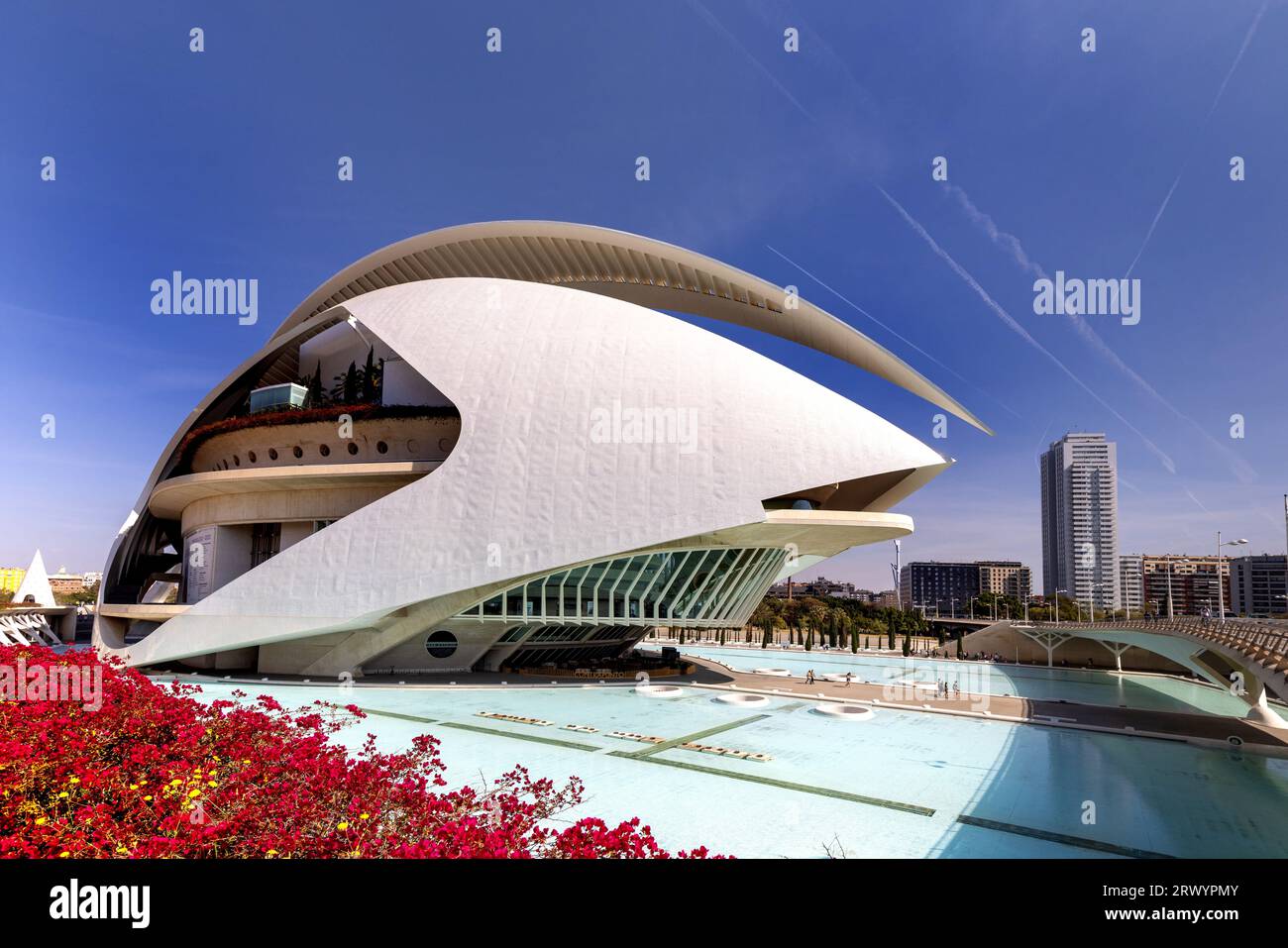 Ciudad de las Artes y de las Ciencias a Valencia, Palazzo delle Arti della Regina Sof, Spangenberg, Valencia Foto Stock