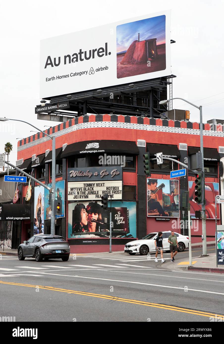 Rolling Stones, rock and roll, cartelloni, Whisky A Go Go, Sunset Strip, West Hollywood, Los Angeles, California, USA Foto Stock