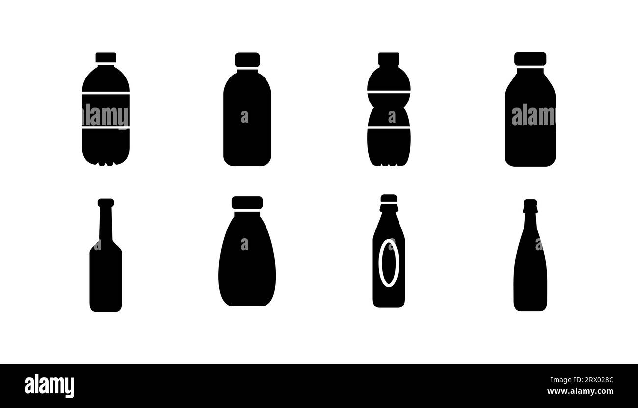 vettore icona flacone. bottiglia icona in design piatto alla moda Illustrazione Vettoriale