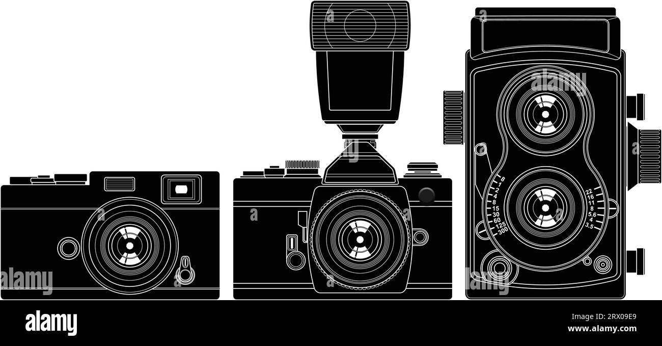 Illustrazione vettoriale stratificata delle vecchie videocamere con il controllo del colore. Illustrazione Vettoriale Illustrazione vettoriale stratificata delle vecchie videocamere con il controllo del colore. Illustrazione Vettoriale
