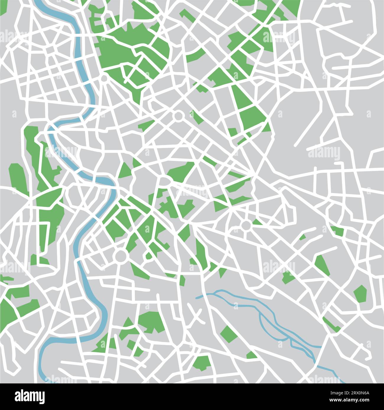 Mappa a strati di illustrazione vettoriale di Roma. Illustrazione Vettoriale
