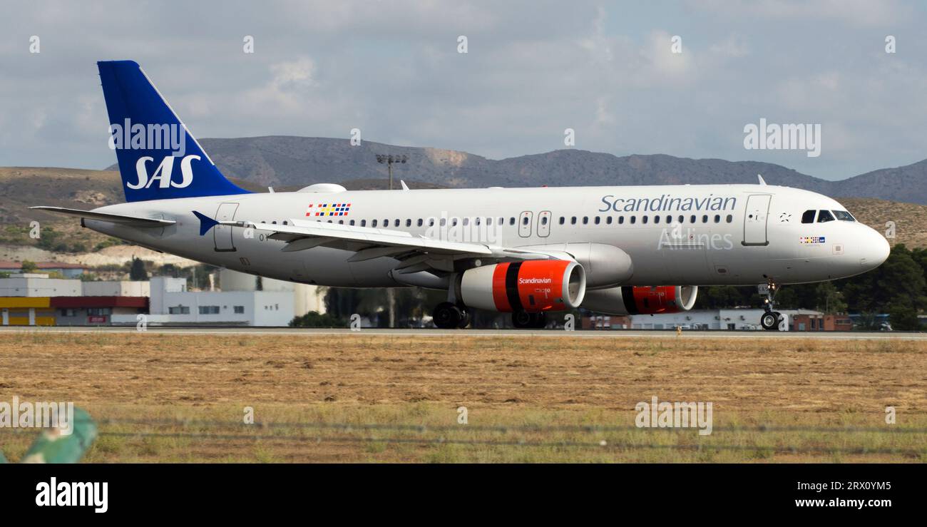 Avión de Línea de SAS Scandinavian Airlines Foto Stock