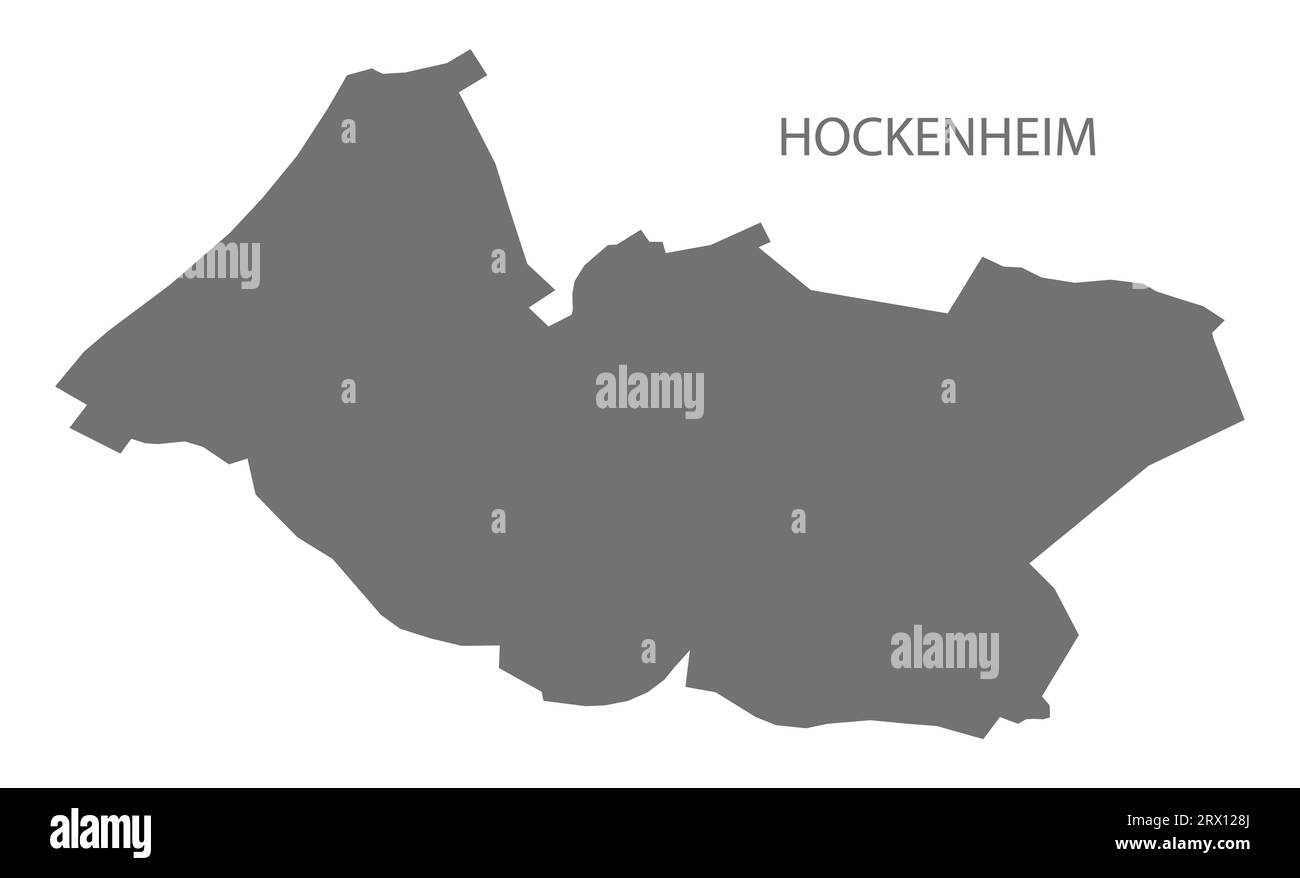 Hockenheim mappa della città tedesca illustrazione grigia sagoma della silhouette Illustrazione Vettoriale