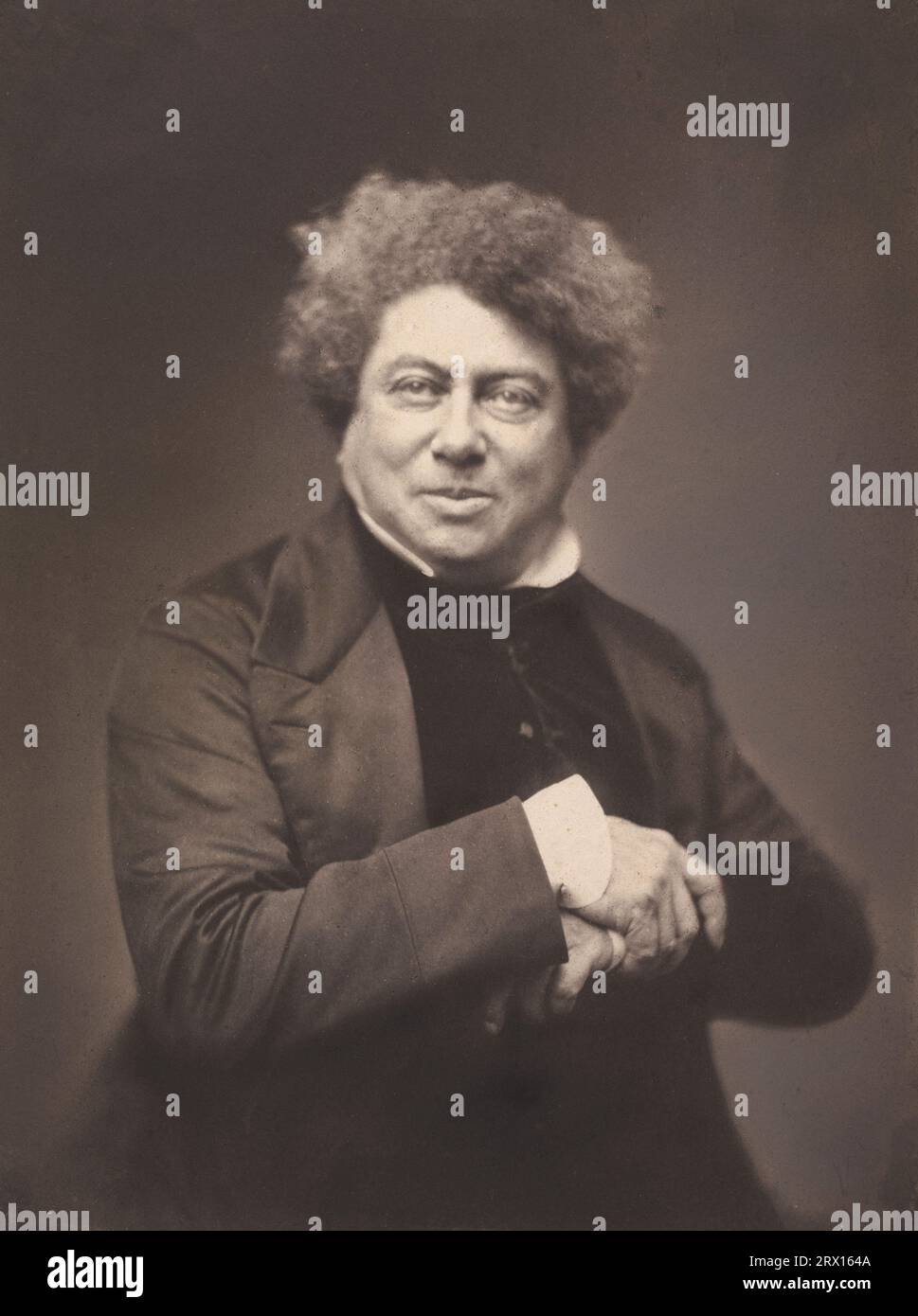 Alexandre Dumas pere, 1802 – 1870, romanziere e drammaturgo francese, Fotografia di Nadar, 1855 Foto Stock