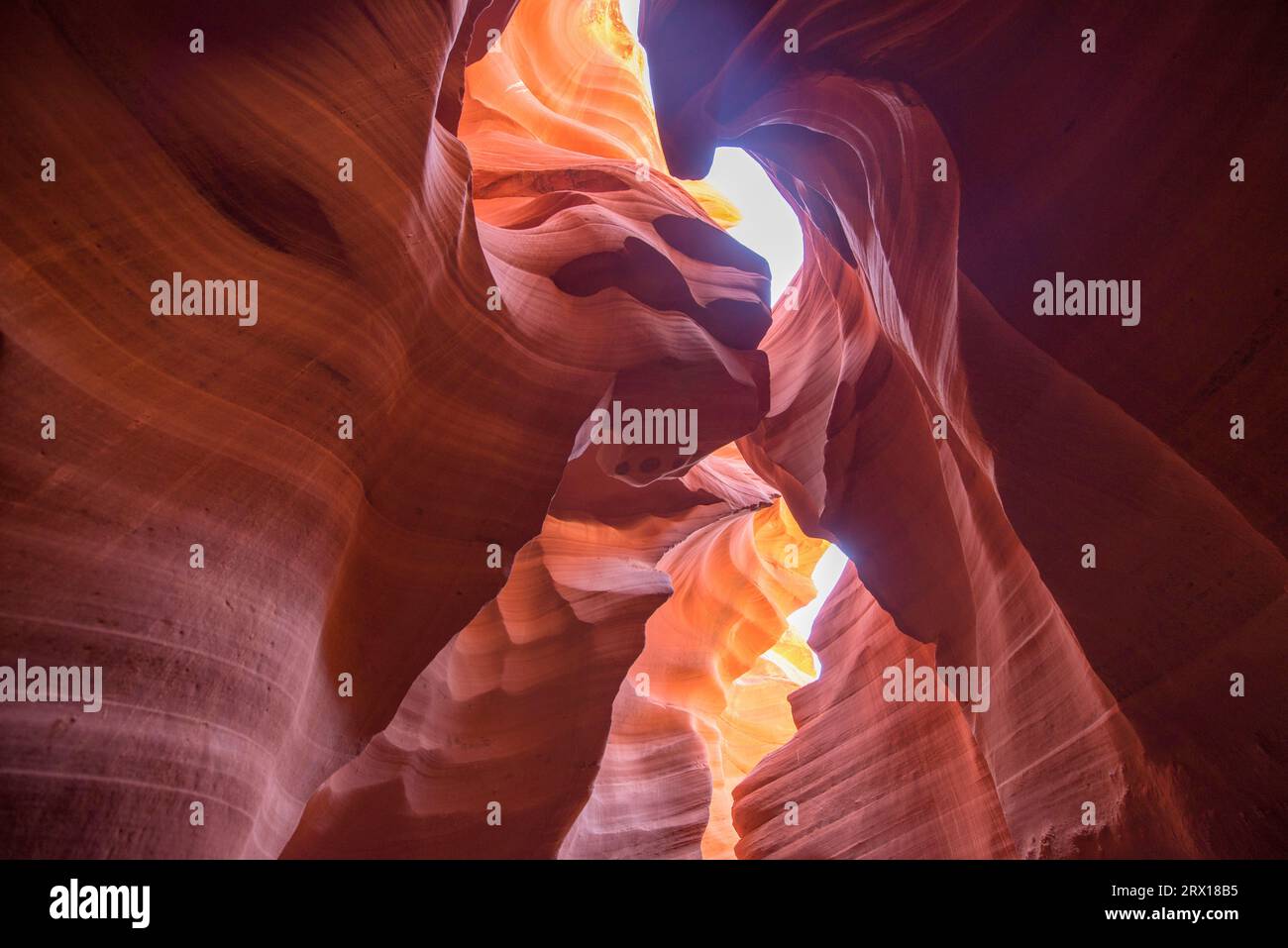 USA Arizona Antilope Canyon canyon superiore e inferiore vicino a Page Foto Stock