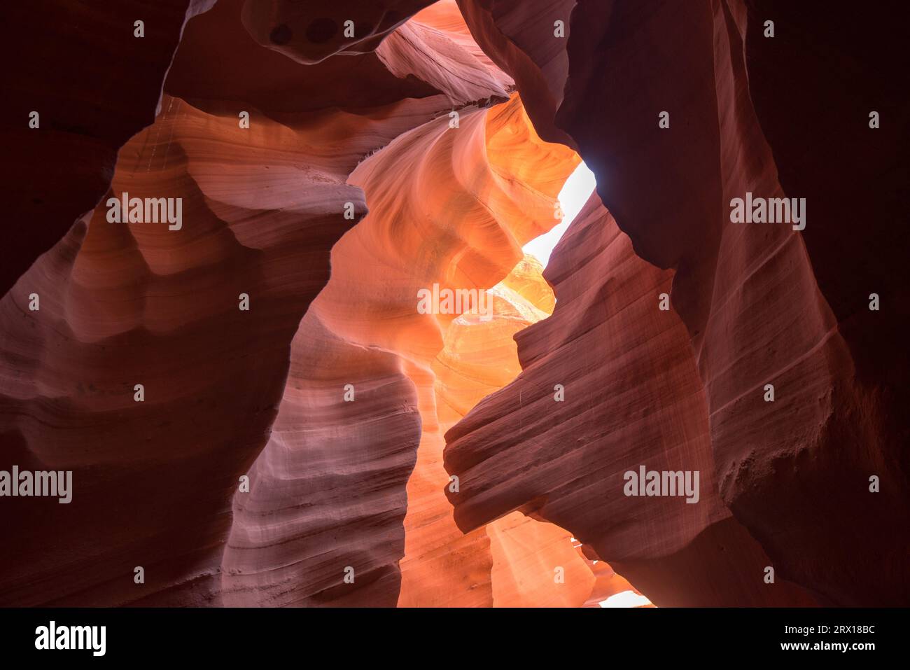 USA Arizona Antilope Canyon canyon superiore e inferiore vicino a Page Foto Stock