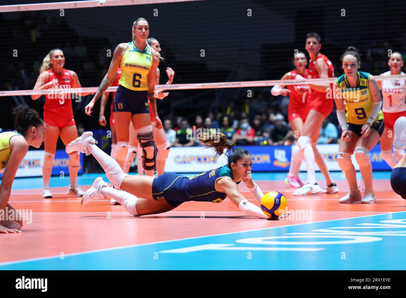 Tokyo, Giappone. 22 settembre 2023. Alexandre Costa Nunes Nyeme Victoria (BRA) pallavolo : FIVB Road to Paris Volleyball Qualifier/World Cup 2023 Giappone, torneo femminile tra Brasile e Turchia allo Yoyogi National Stadium di Tokyo, Giappone . Crediti: Yohei Osada/AFLO SPORT/Alamy Live News Foto Stock