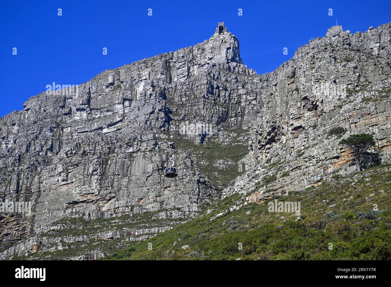 Funivia, funivia su Table Mountain, città del Capo, Provincia del Capo Occidentale, Sud Africa Foto Stock